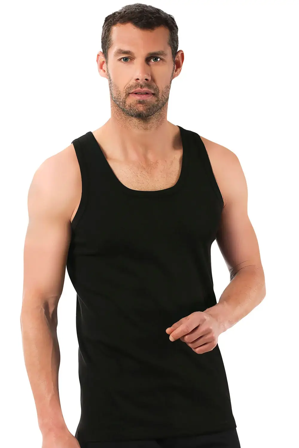 ERKEK ESNEK RİBANA PAMUK KUMAŞ ATLET 6'LI EKO PAKET BÜYÜK BEDENLİ