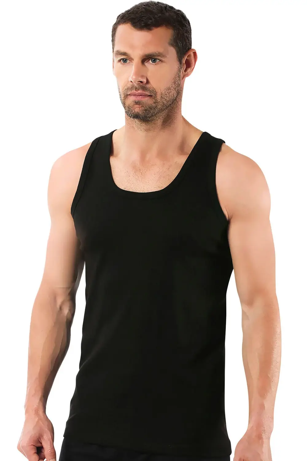 ERKEK ESNEK RİBANA PAMUK KUMAŞ ATLET 6'LI EKO PAKET BÜYÜK BEDENLİ