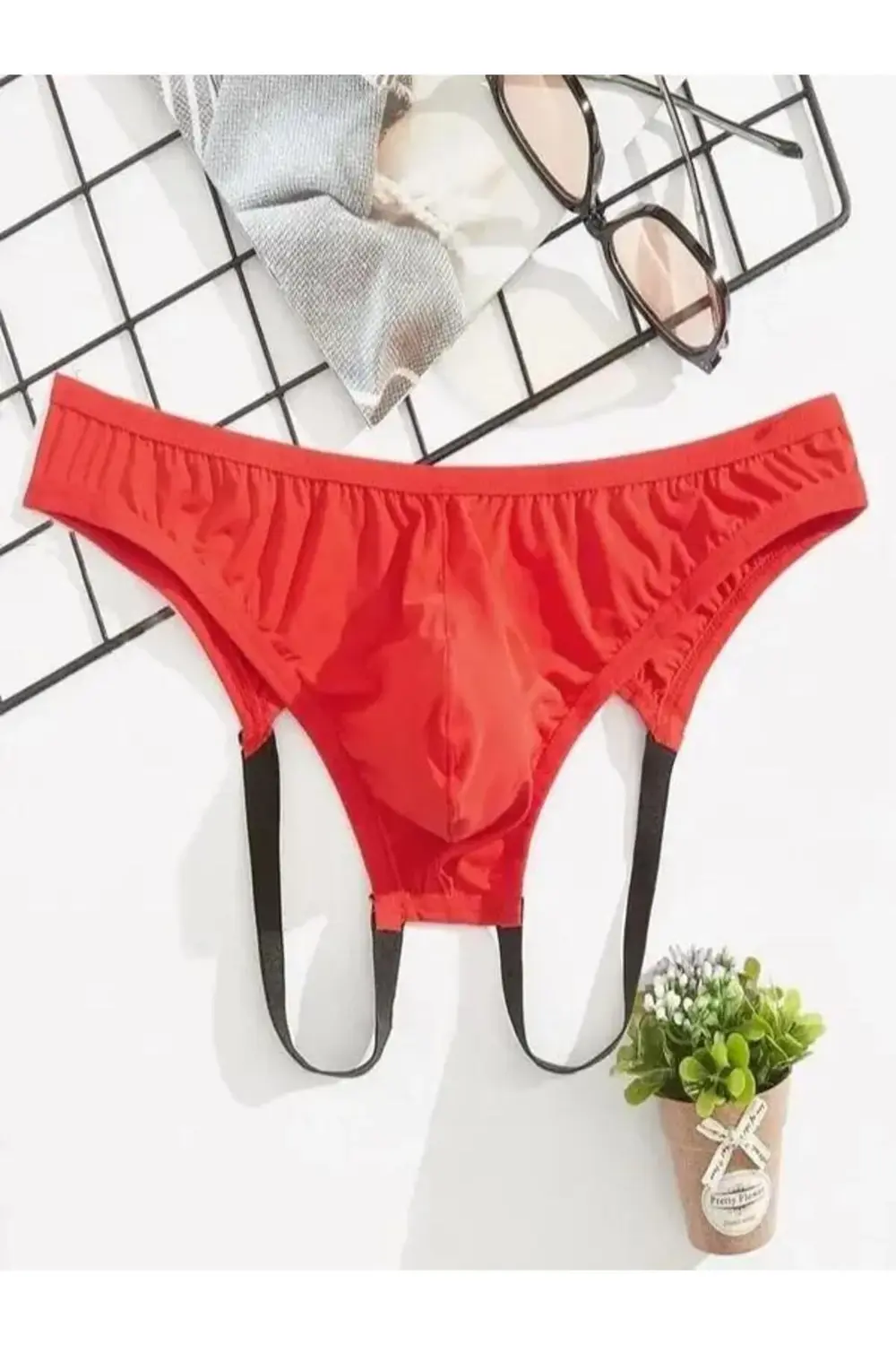 Erkek Fantazi Kırmızı Jockstrap İç Giyim