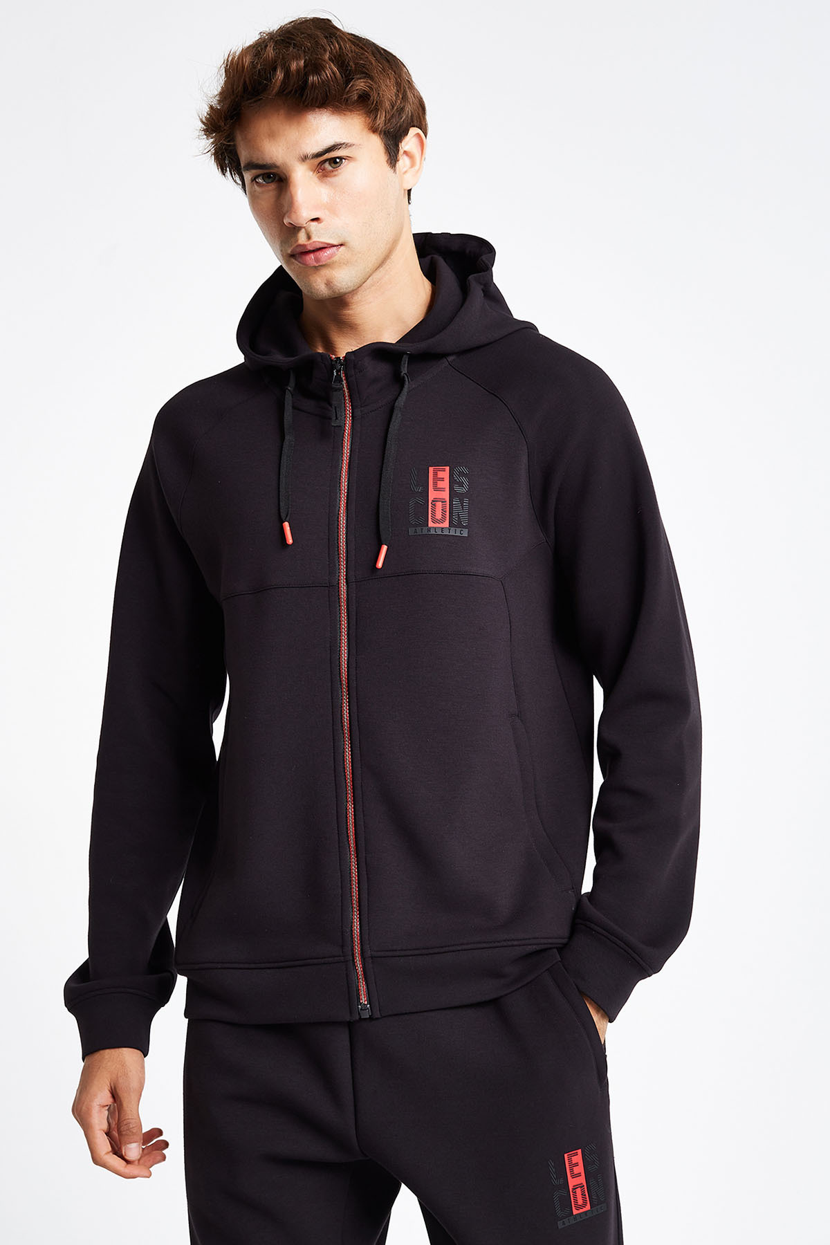 Lescon Erkek Fermuarlı Kapüşonlu Sweatshirt 24N-1121