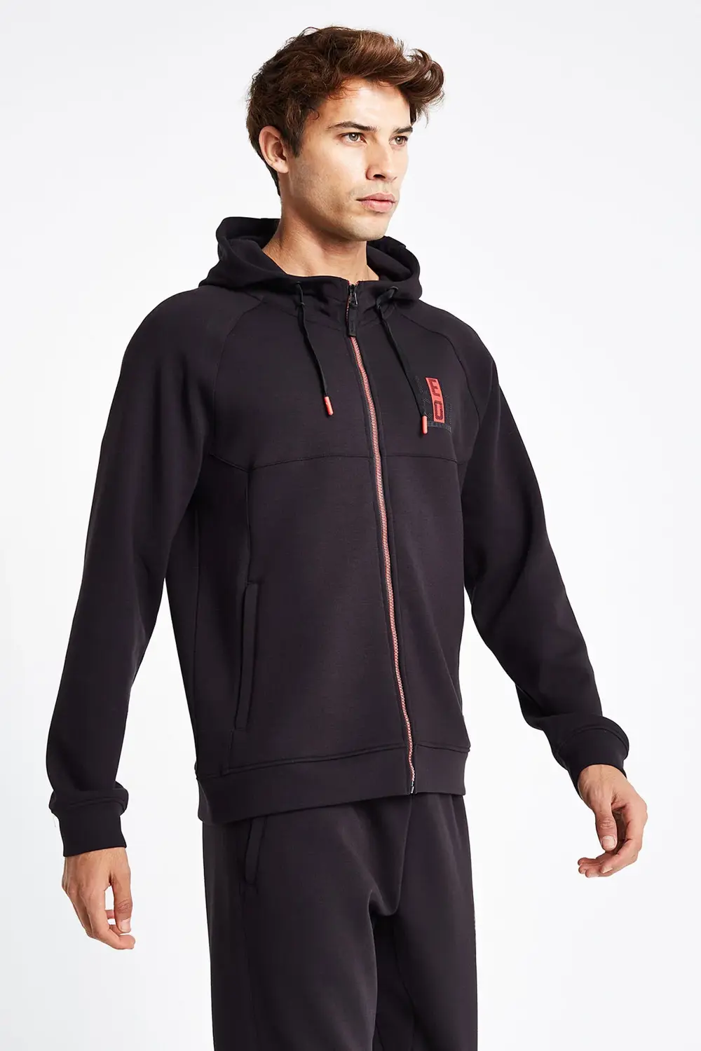 Erkek Fermuarlı Kapüşonlu Sweatshirt 24N-1121