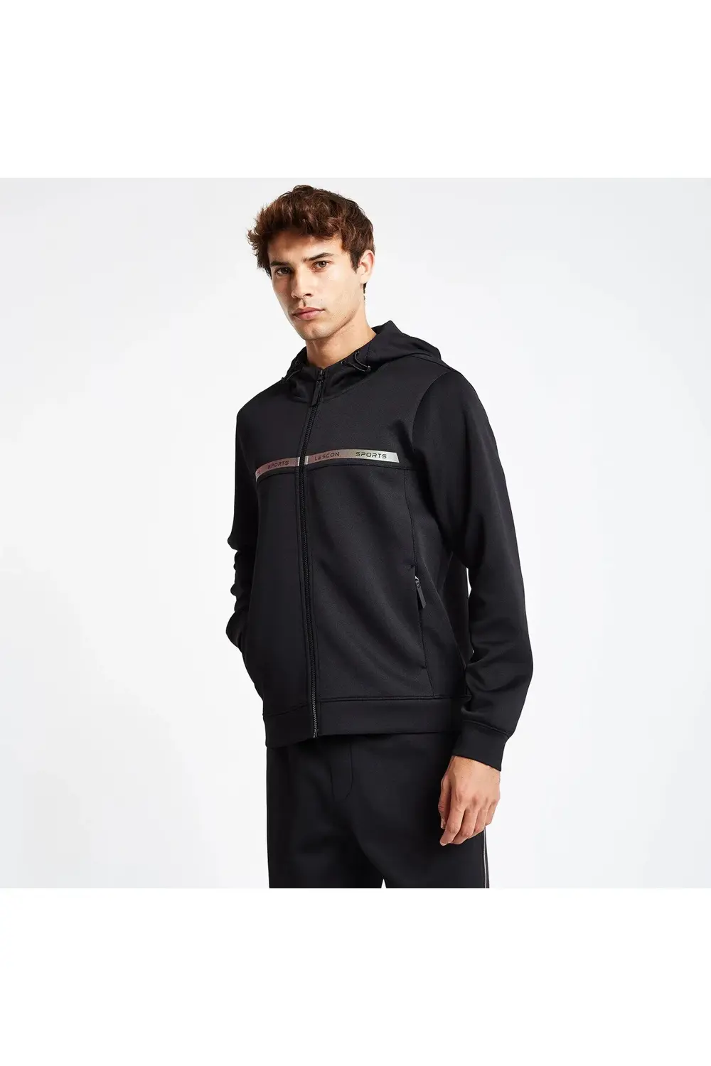 Erkek Fermuarlı Kapüşonlu Sweatshirt 24N-1128 24NTES001128