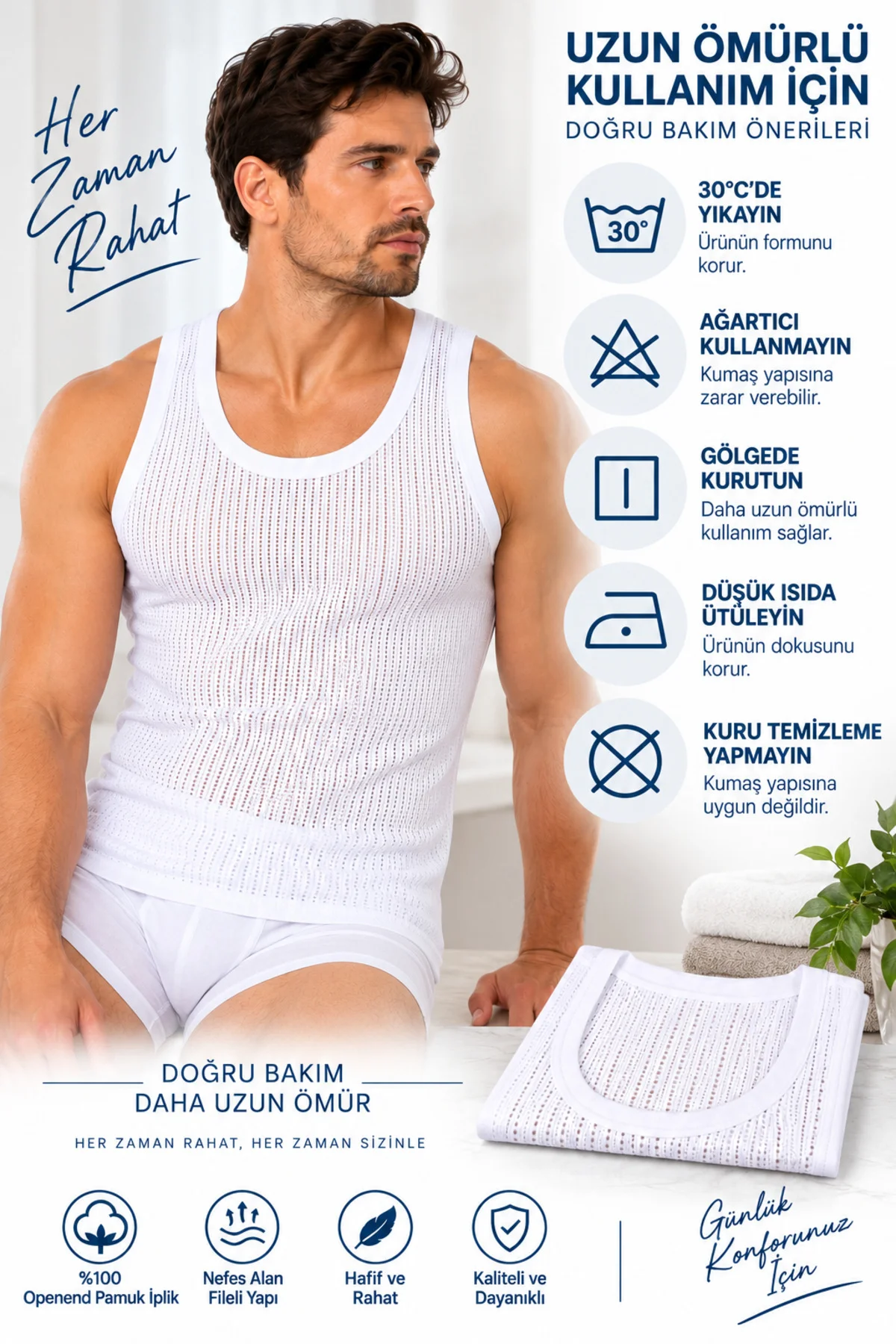 Erkek Fileli Atlet 6’lı Paket %100 Openend Pamuk Nefes Alan Beyaz Erkek İç Giyim Atlet S-M-L Erkek Fileli Atlet 6’lı Paket %100 Openend Pamuk Nefes Alan Beyaz Erkek İç Giyim Atlet S-M-L