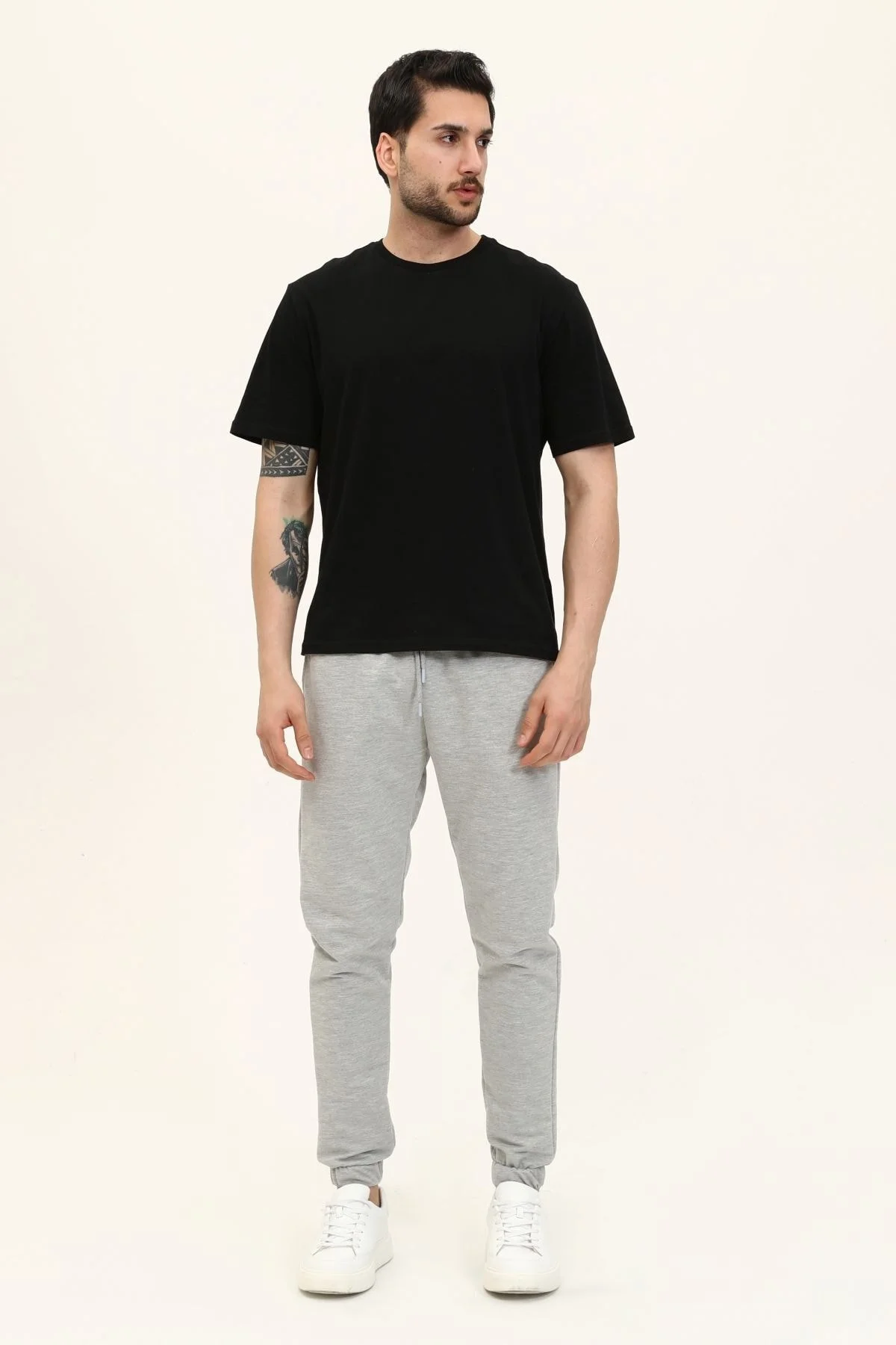 Erkek Fileto Cep Detaylı Jogger Gri Melanj