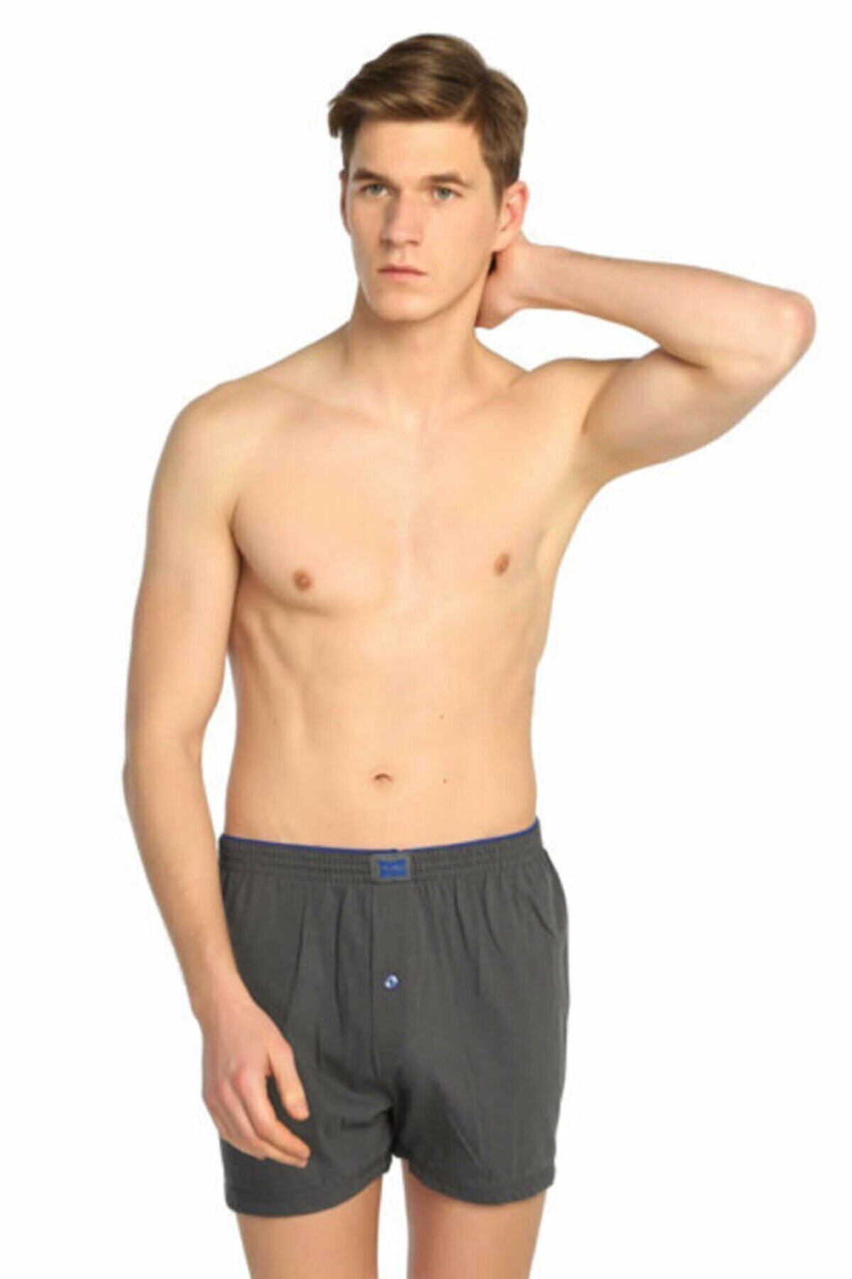 Erkek Füme Penye Düğmeli Boxer Elf568tccm Yeni Sezon 1adet