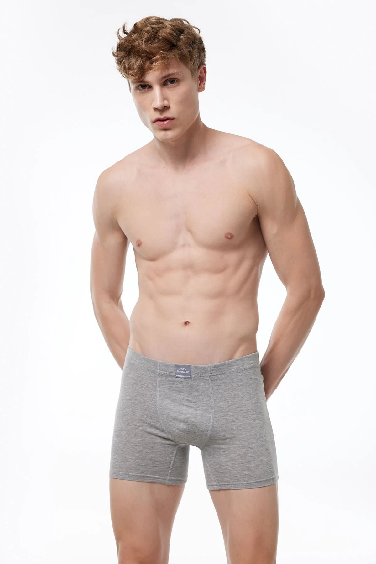 Erkek Lacivert 2 Li Pamuk Elastan Uzun Boxer 073
