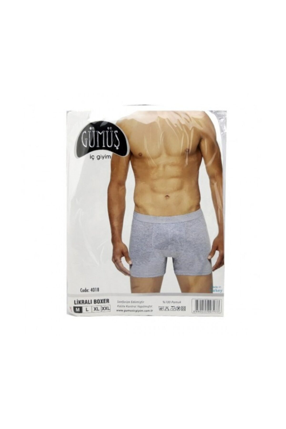 Erkek Gri 3'lü Likrakı  Boxser