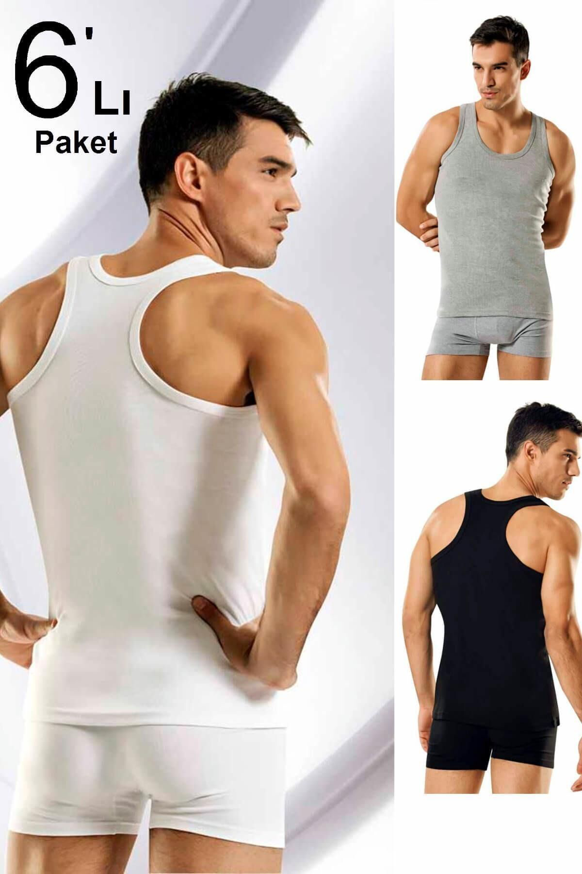 Erkek Gri 6'lı Paket Ribana Spor Atlet Elf568n133ccm6