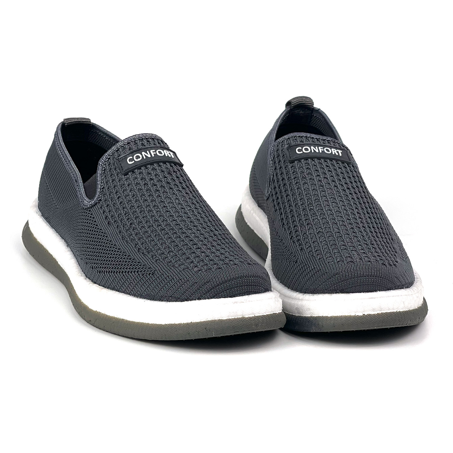 Erkek Gri Çok Hafif Triko Bağcıksız Esnek Hafif Günlük Casual Sne