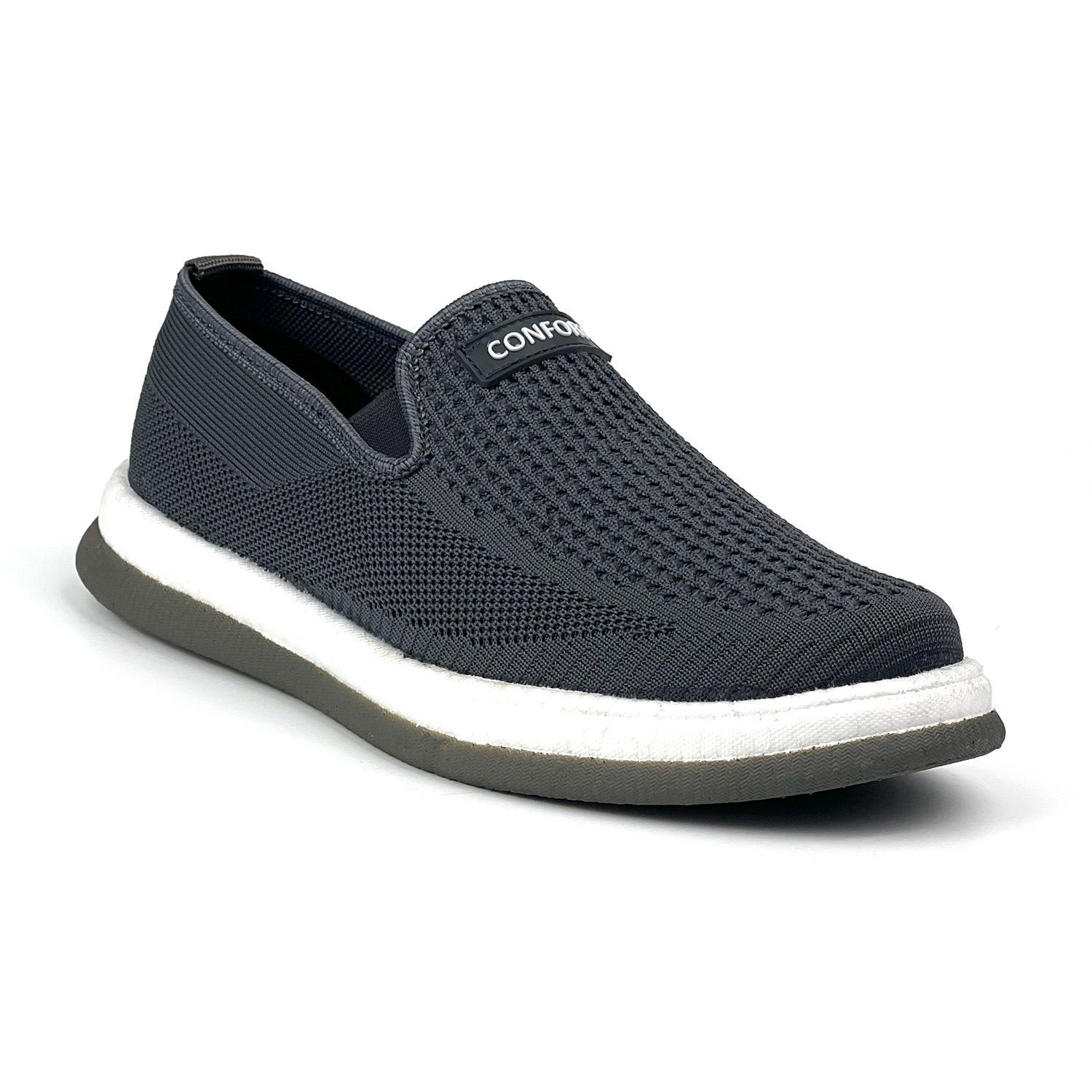 Erkek Gri Çok Hafif Triko Bağcıksız Esnek Hafif Günlük Casual Sne