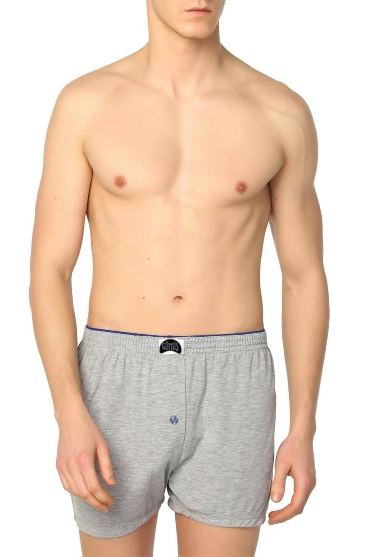 Gümüş 12 Adet Mavi Renk Havlu Bel Boxer