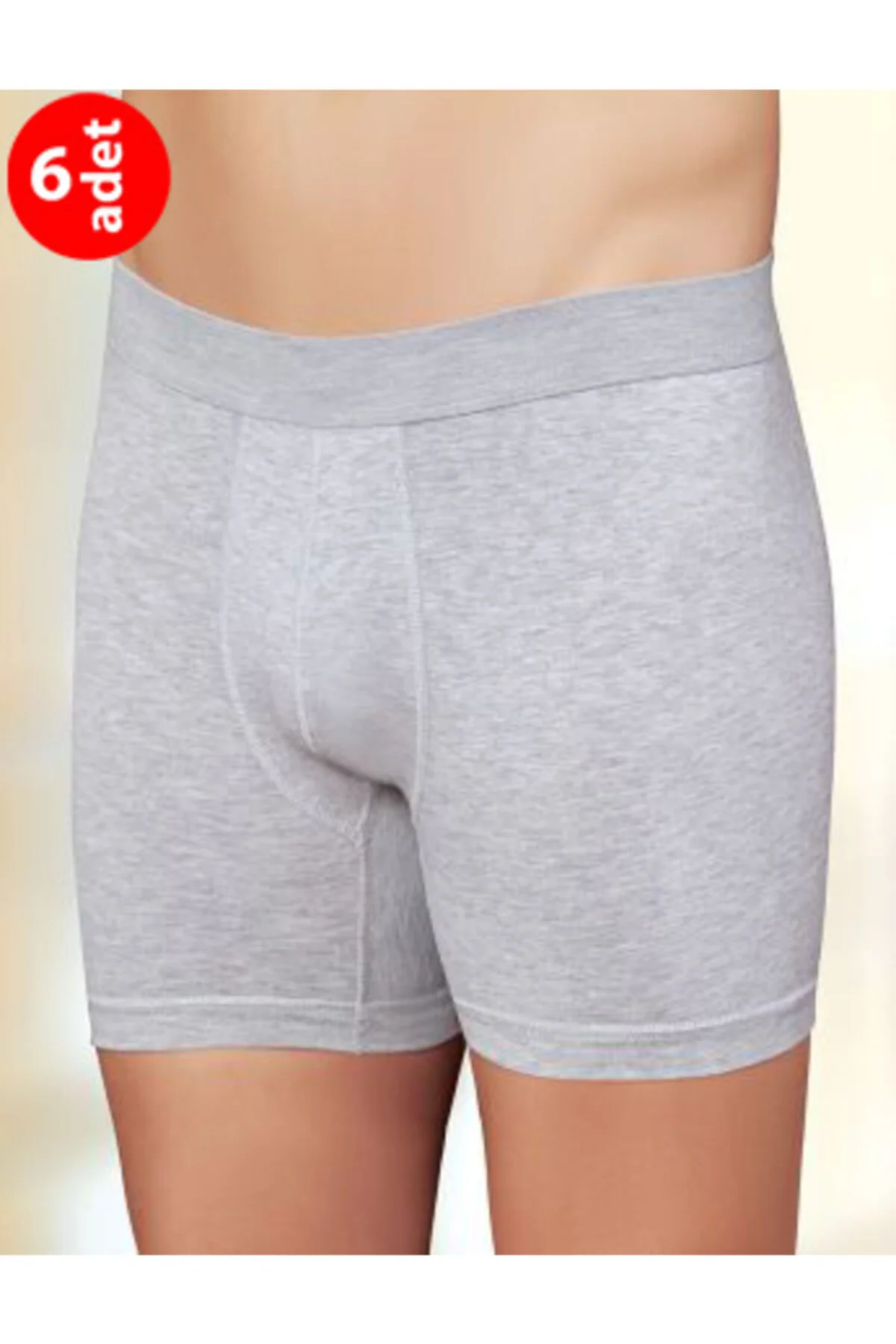 Erkek Gri Likralı Boxer 6 lı Paket Me031 Erkek Gri Likralı Boxer 6 lı Paket Me031