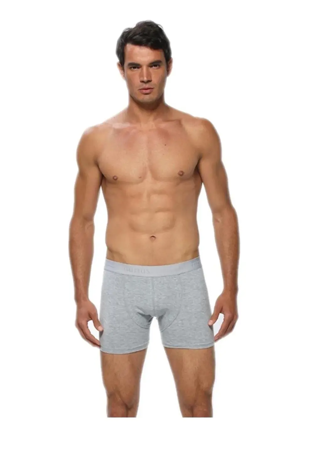 Erkek Gri Likralı Boxer Külot 6 Lı Paket