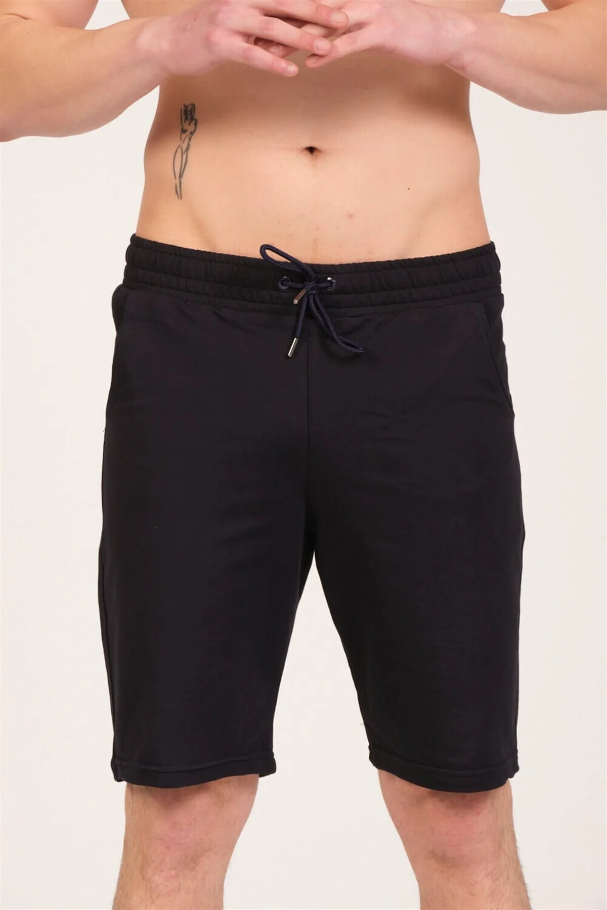 Erkek Lacivert  Spor Penye Şort - Ps-07