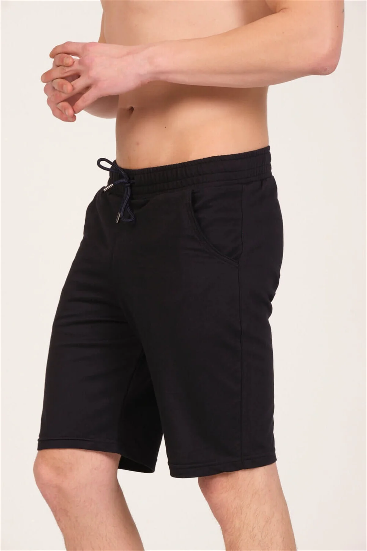 Erkek Lacivert  Spor Penye Şort - Ps-07