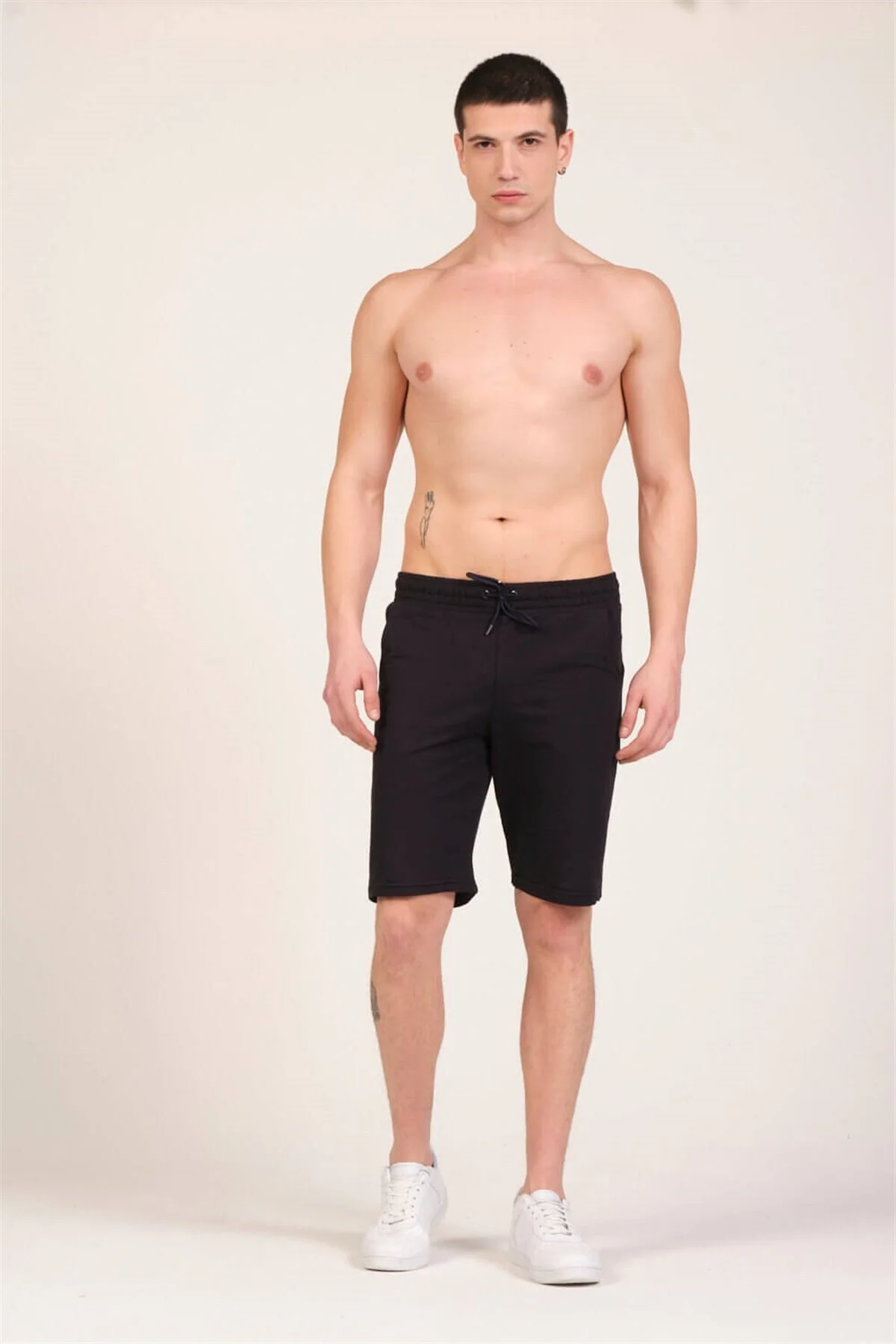 Erkek Lacivert  Spor Penye Şort - Ps-07