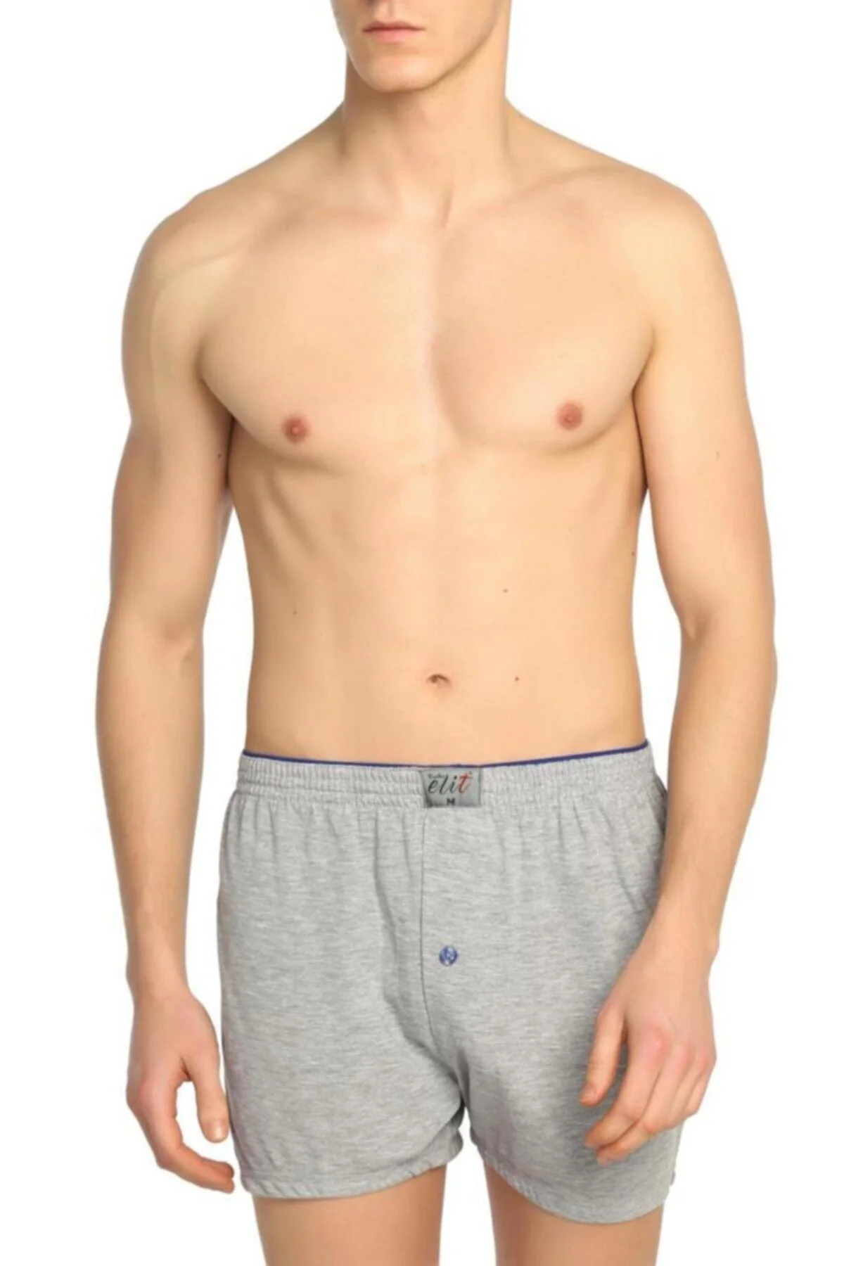 Erkek Gri Penye Düğmeli 12`li Boxer L-3 Erkek Gri Penye Düğmeli 12`li Boxer L-3