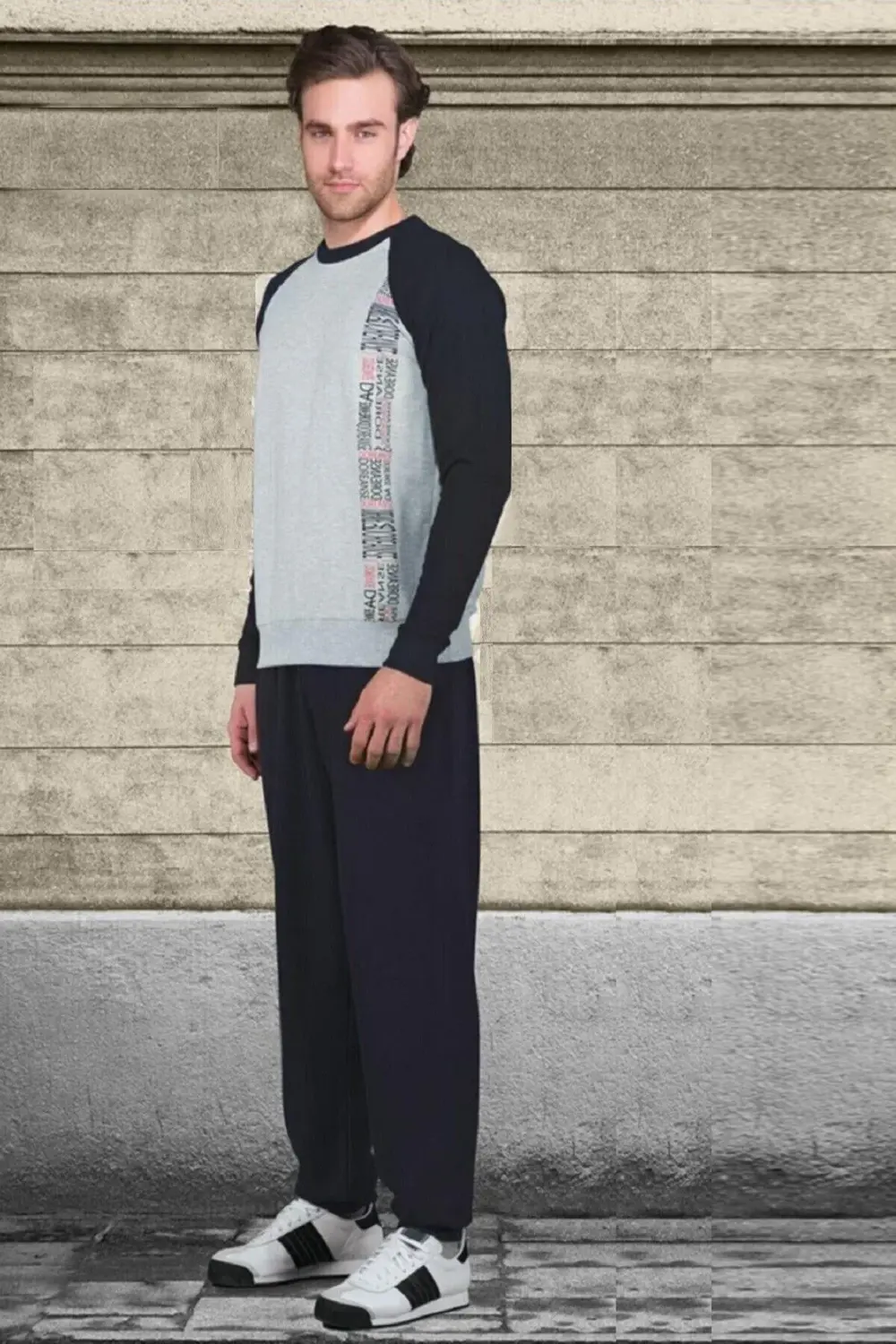 Erkek Gri Uzun Kol Spor Eşofman Takımı