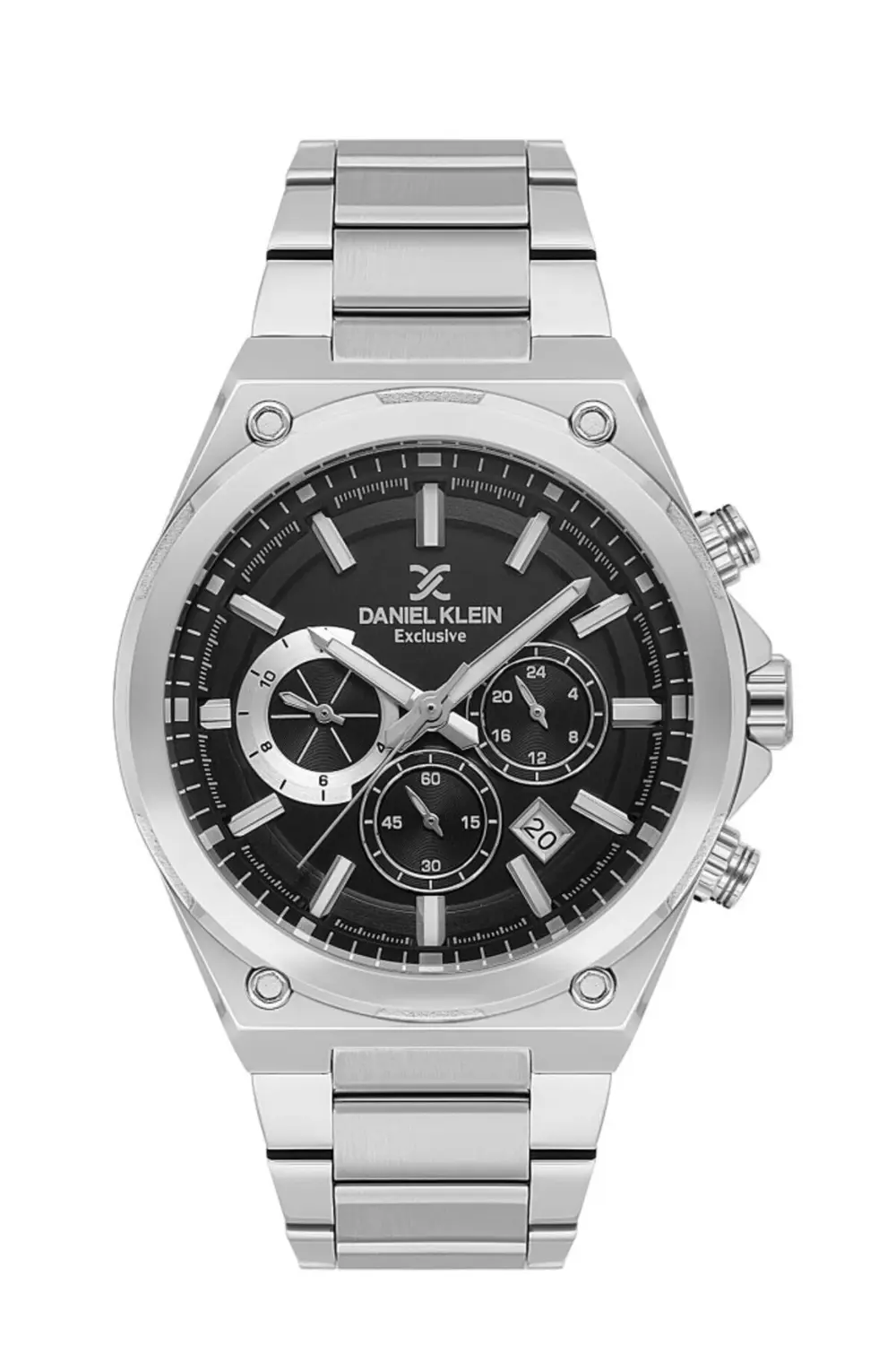 Erkek Gümüş-siyah Metal Kasa Oval Kadran Metal Kordonlu Kol Saati