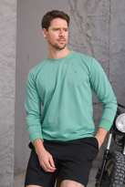Erkek Hafif Yuvarlak Yaka Rahat Sweatshirt ÇAĞLA