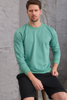 Erkek Hafif Yuvarlak Yaka Rahat Sweatshirt ÇAĞLA