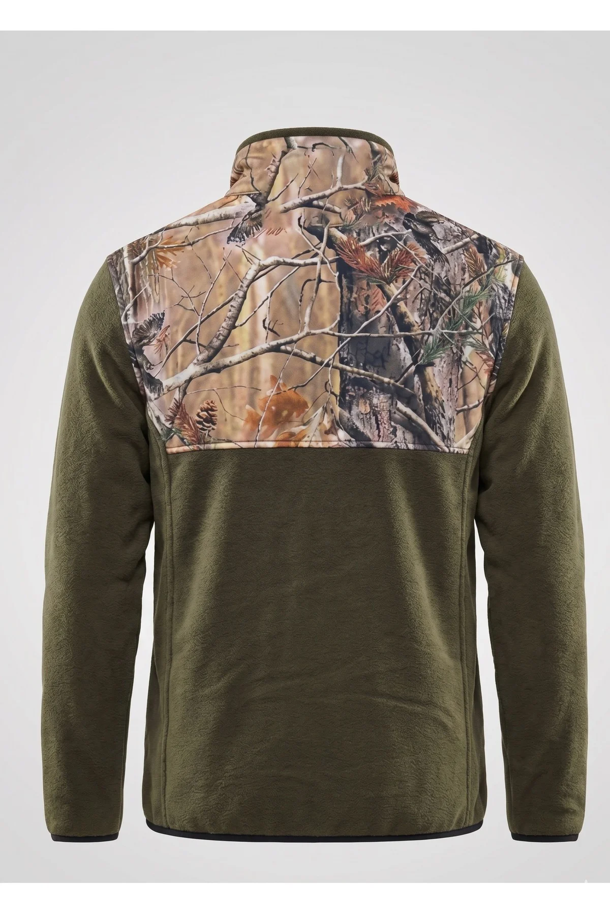 Erkek Haki Çulluk Desenli Polar Mont Avcı Kamuflaj Outdoor Ceket