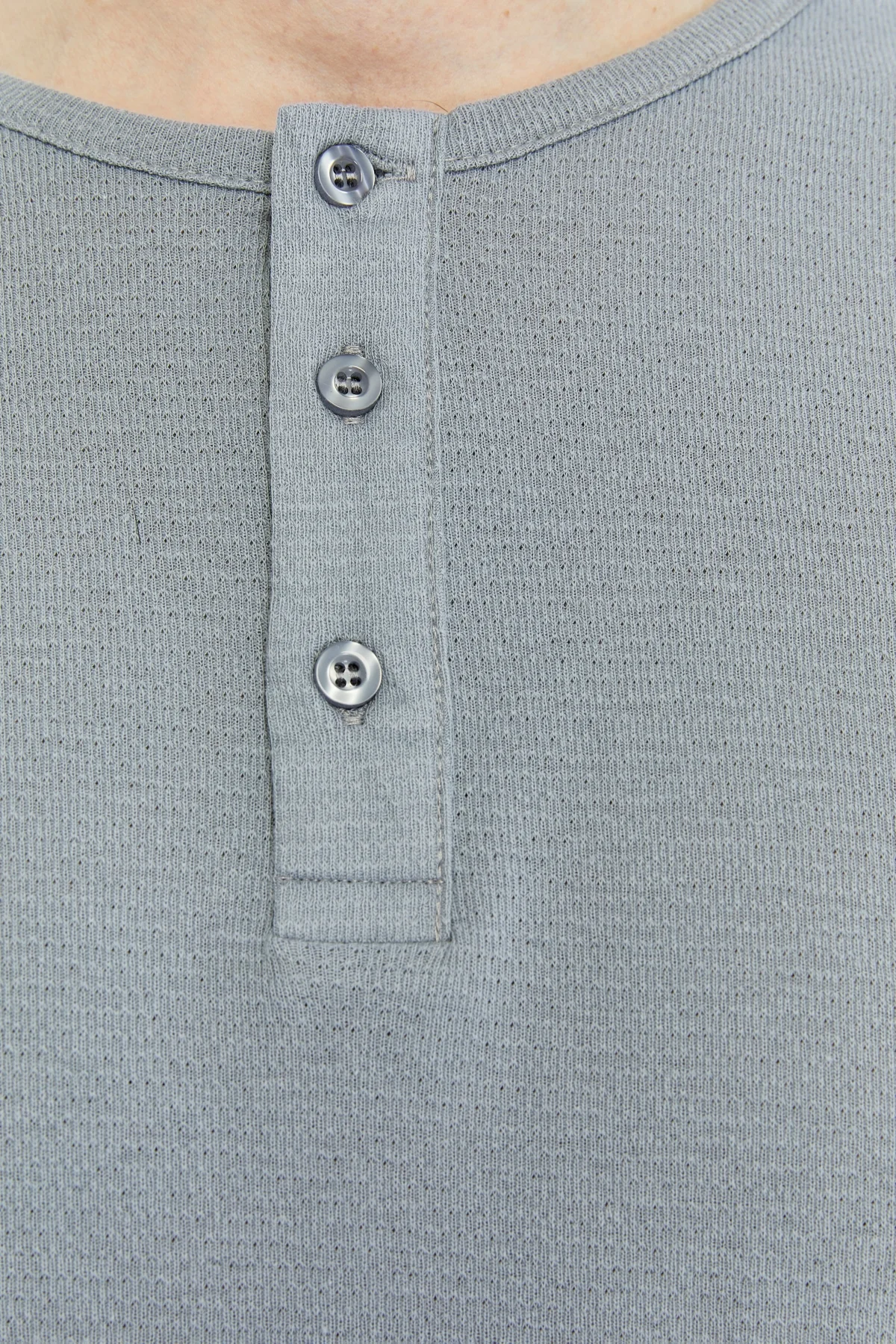 Erkek Henley Yaka %100 Pamuklu Dokulu Kumaştan Kısa Kollu Günlük 