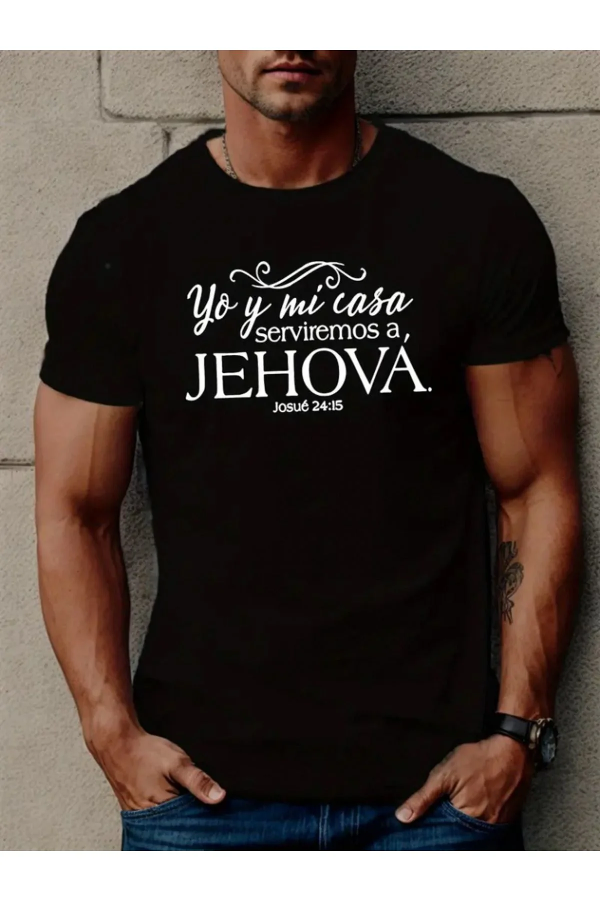 Erkek Jehova Baskılı Süprem T-shirt