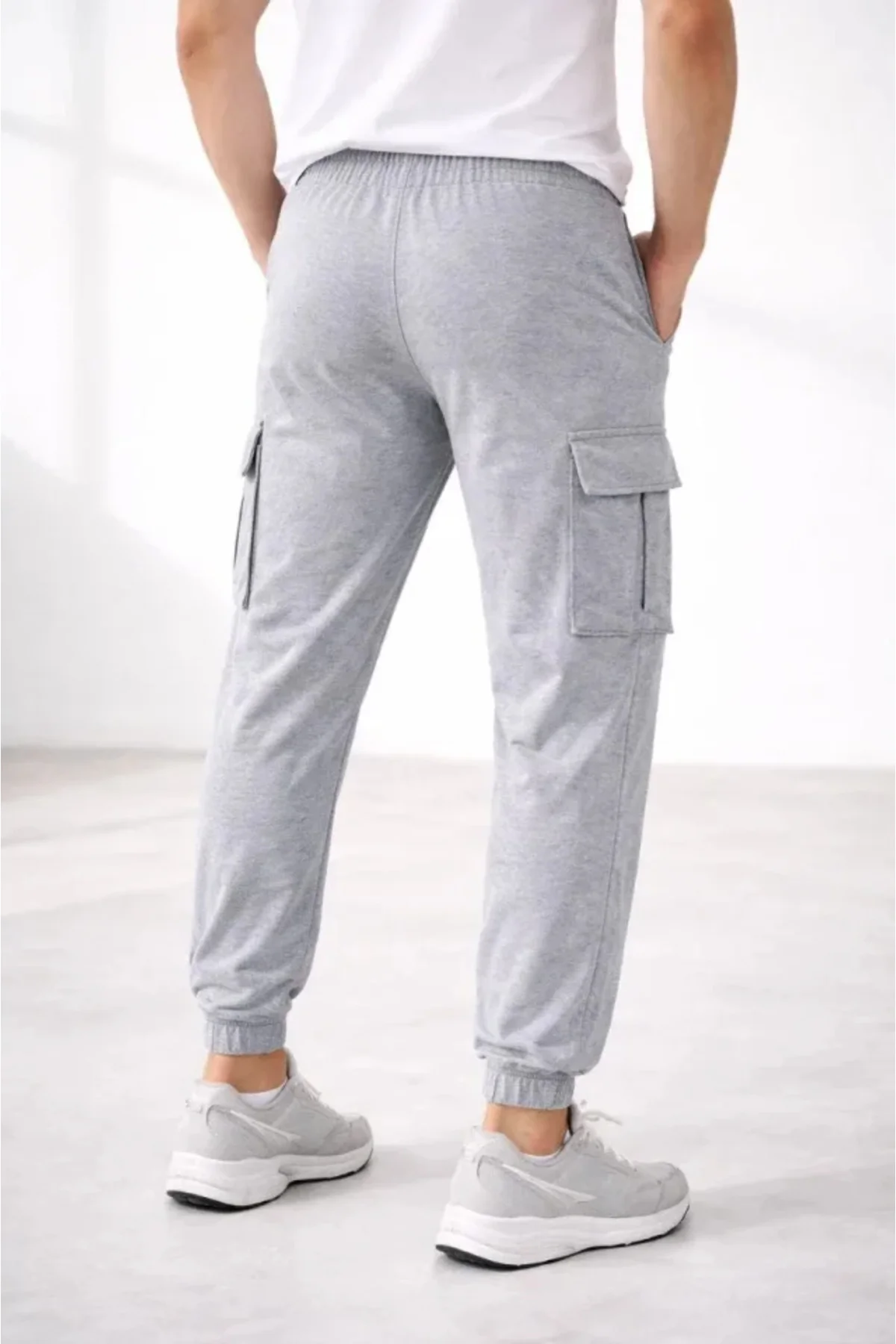 Erkek Jogger Eşofman Altı Regular Fit , Kargo Cepli, Lastikli Paç