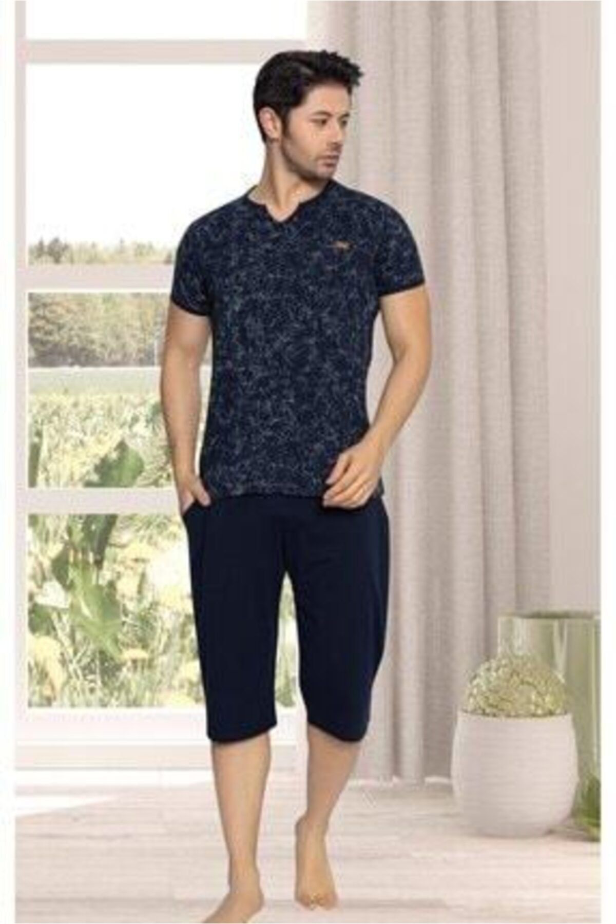 Erse Erkek Kaprili Penye Takımı Lacivert