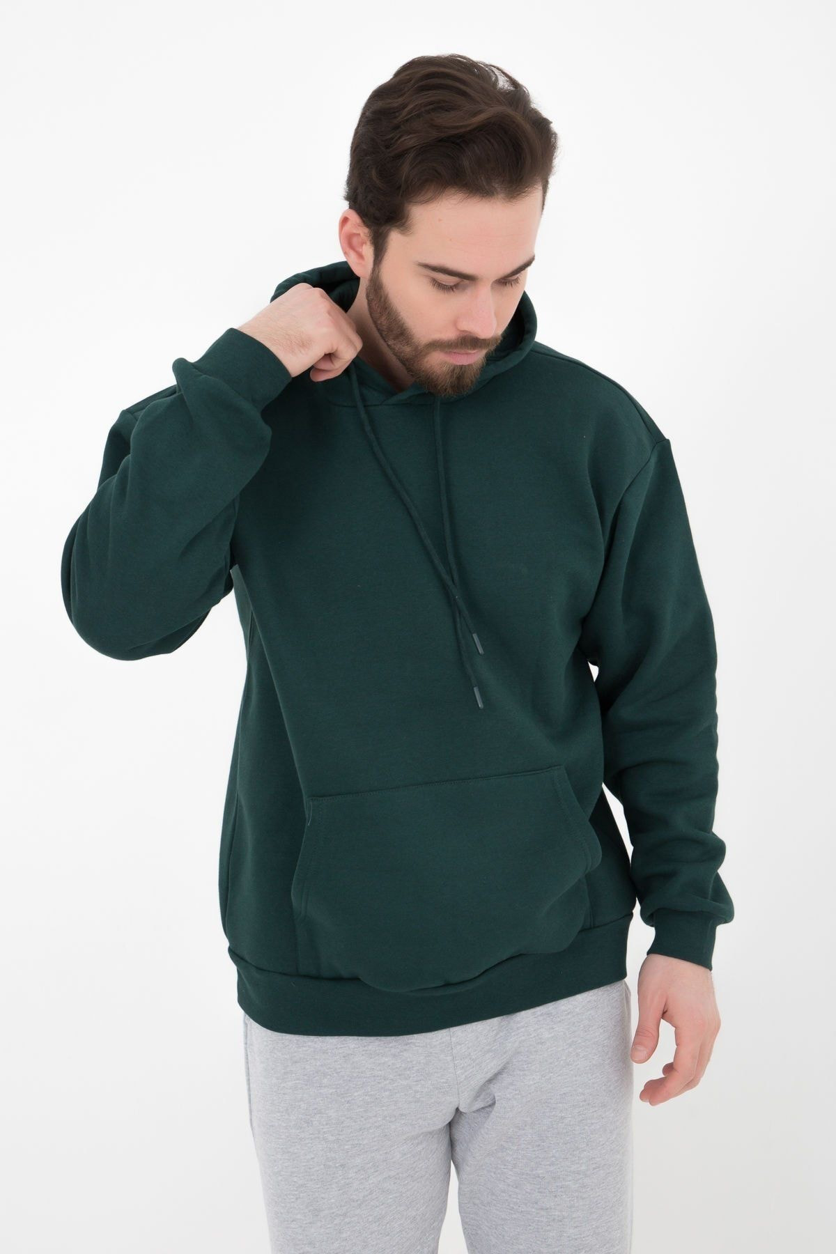 Defys Erkek Kapüşonlu Sweat Yeşil