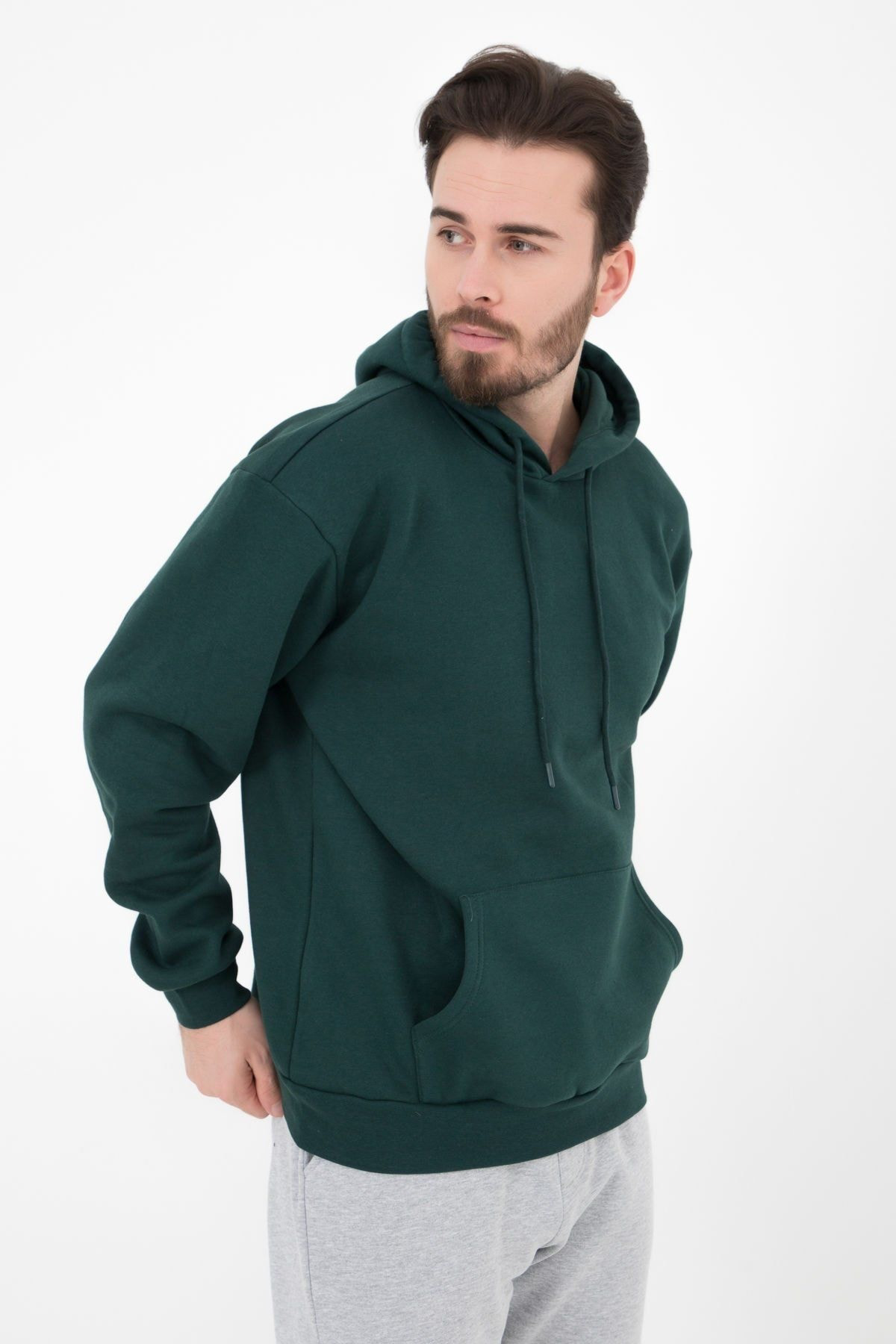 Defys Erkek Kapüşonlu Sweat Yeşil