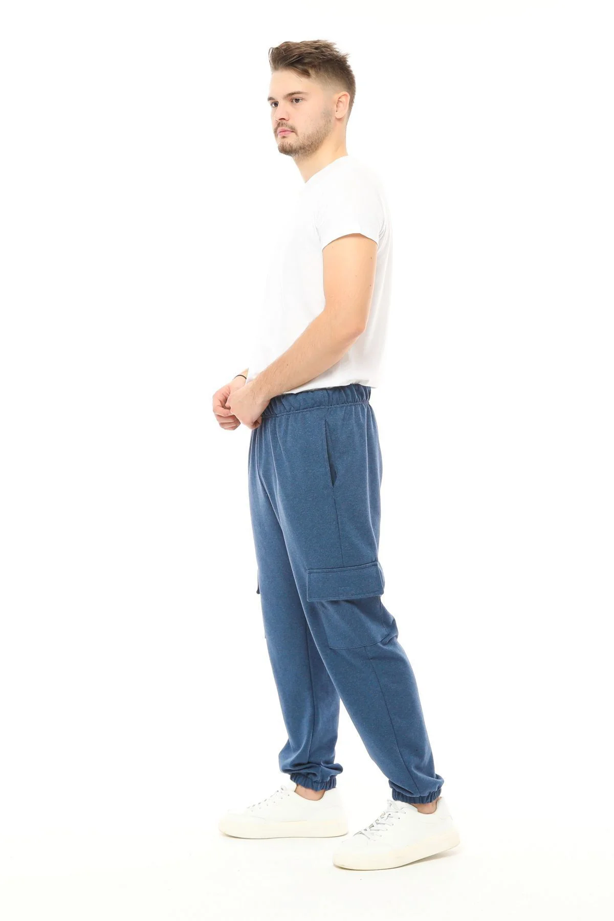 Erkek Kargo Cepli Jogger Eşofman Altı Siyah