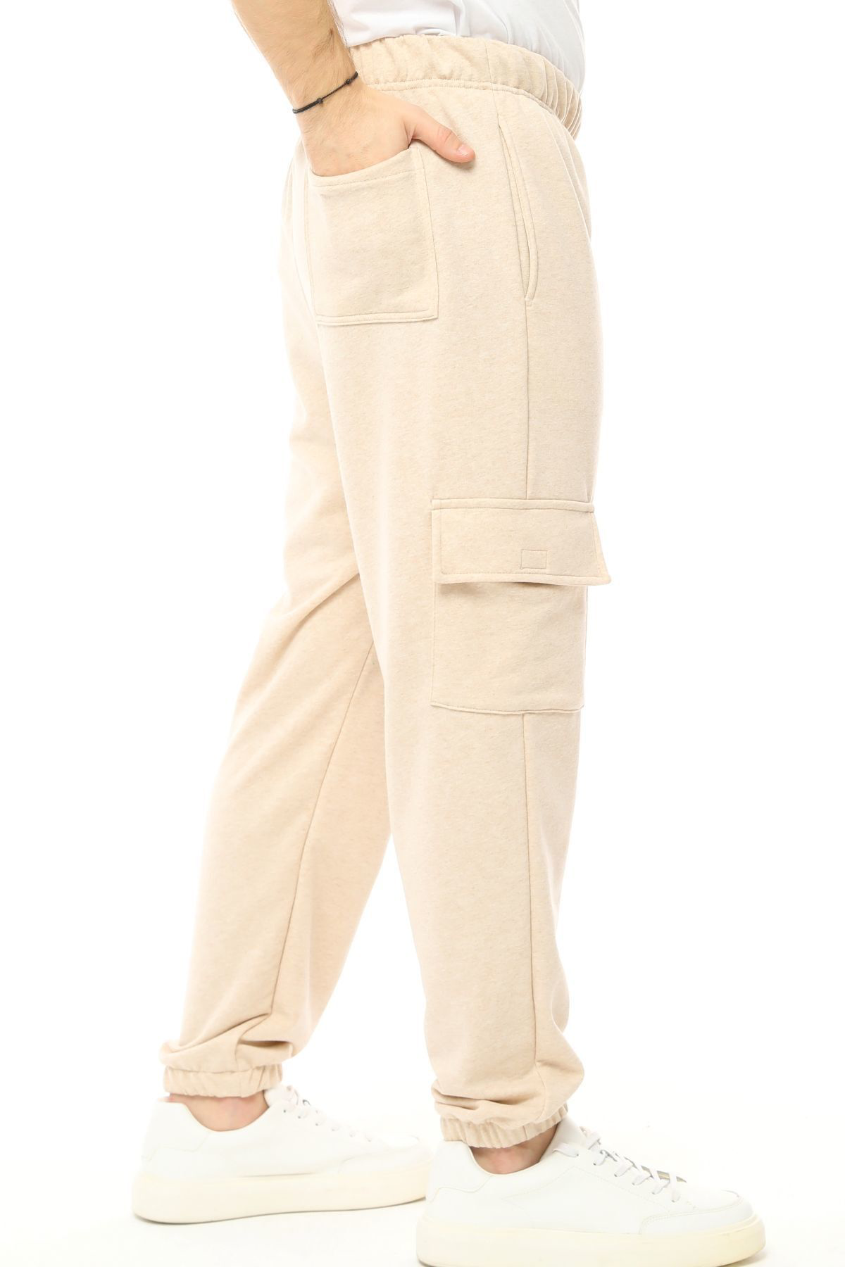 Erkek Kargo Cepli Oversize Jogger Eşofman Altı SİYAH