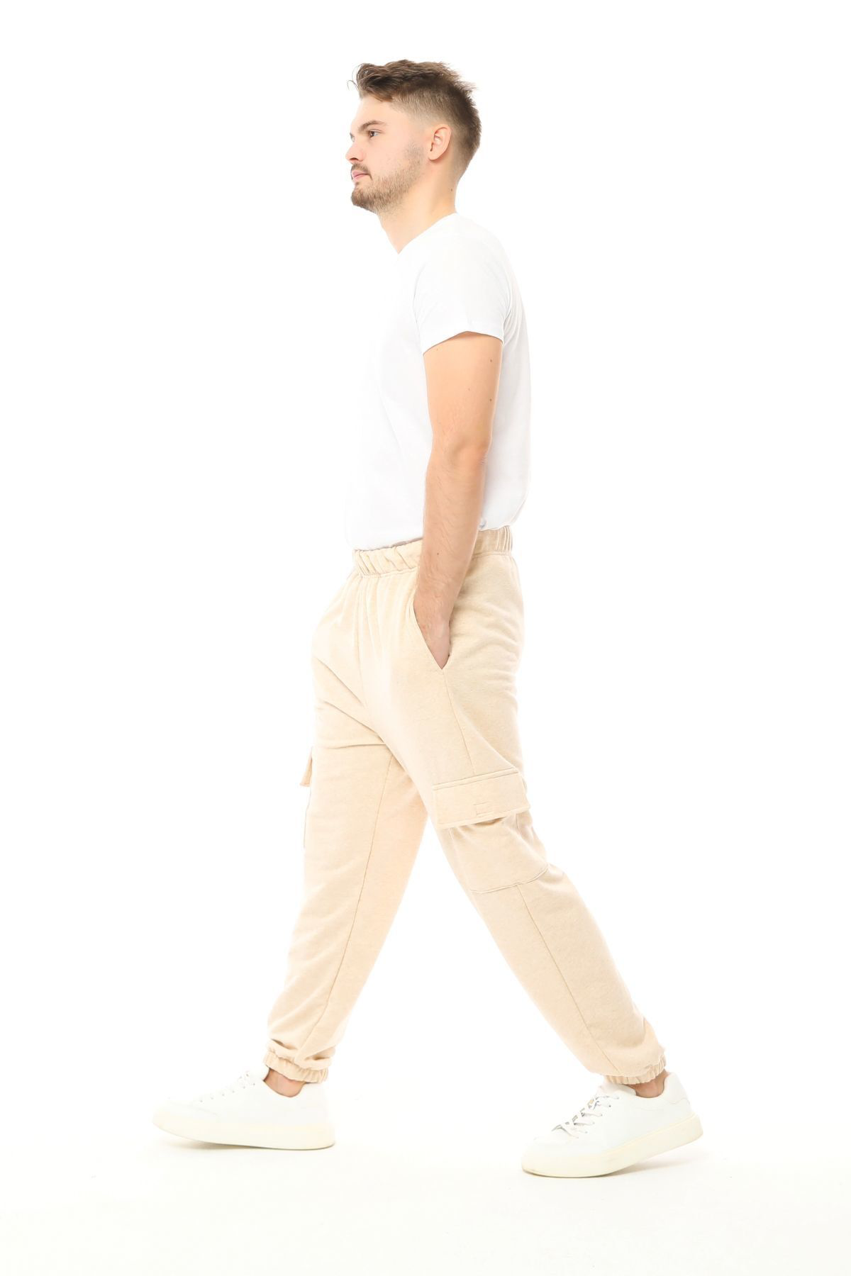 Erkek Kargo Cepli Oversize Jogger Eşofman Altı SİYAH