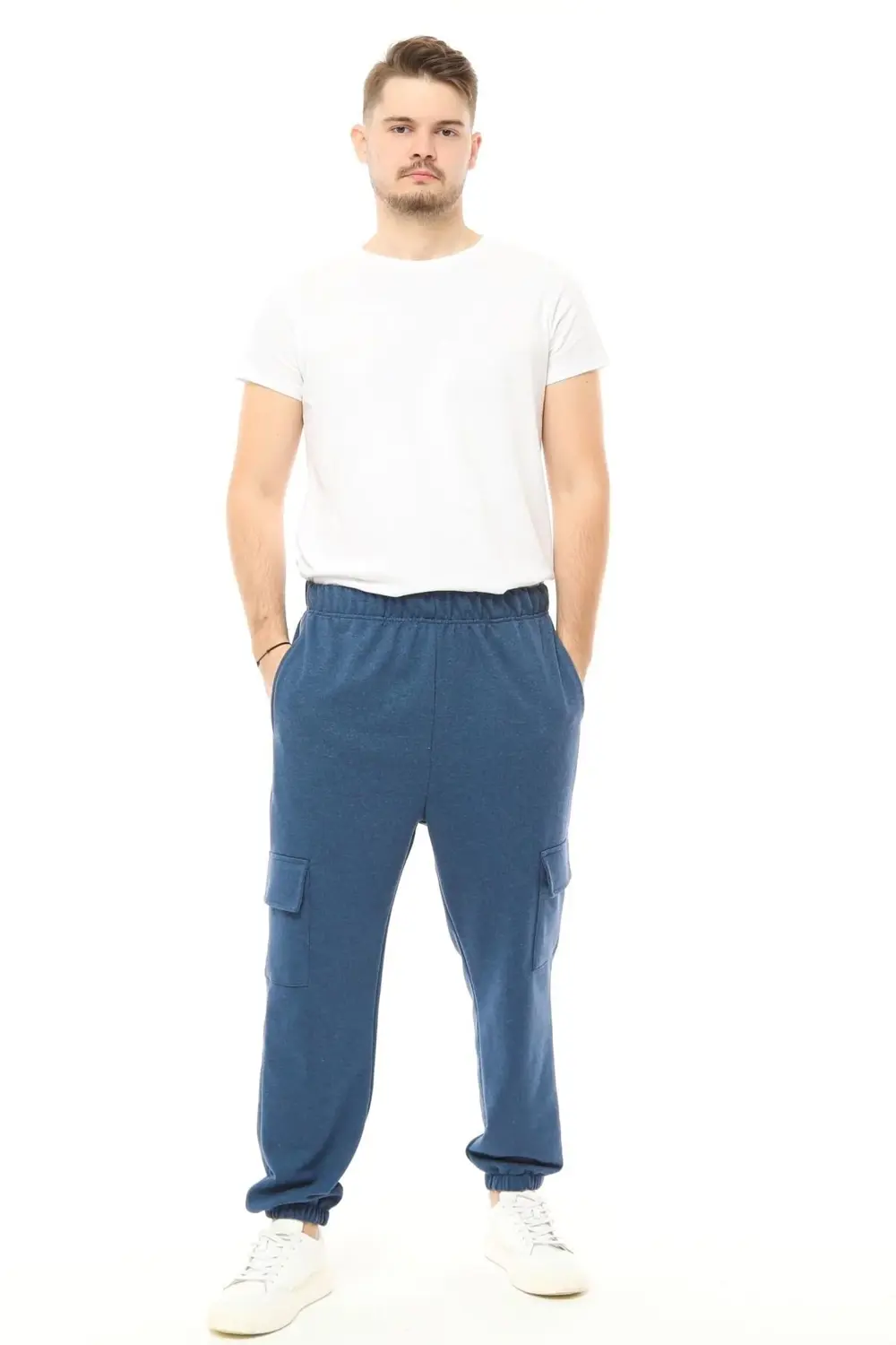 Erkek Kargo Cepli Jogger Eşofman Altı Siyah