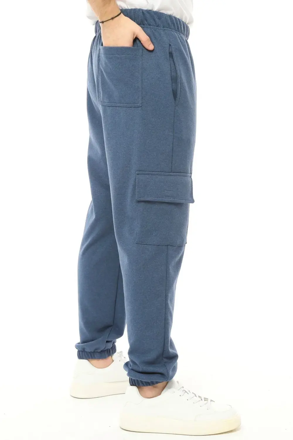 Erkek Kargo Cepli Jogger Eşofman Altı Siyah