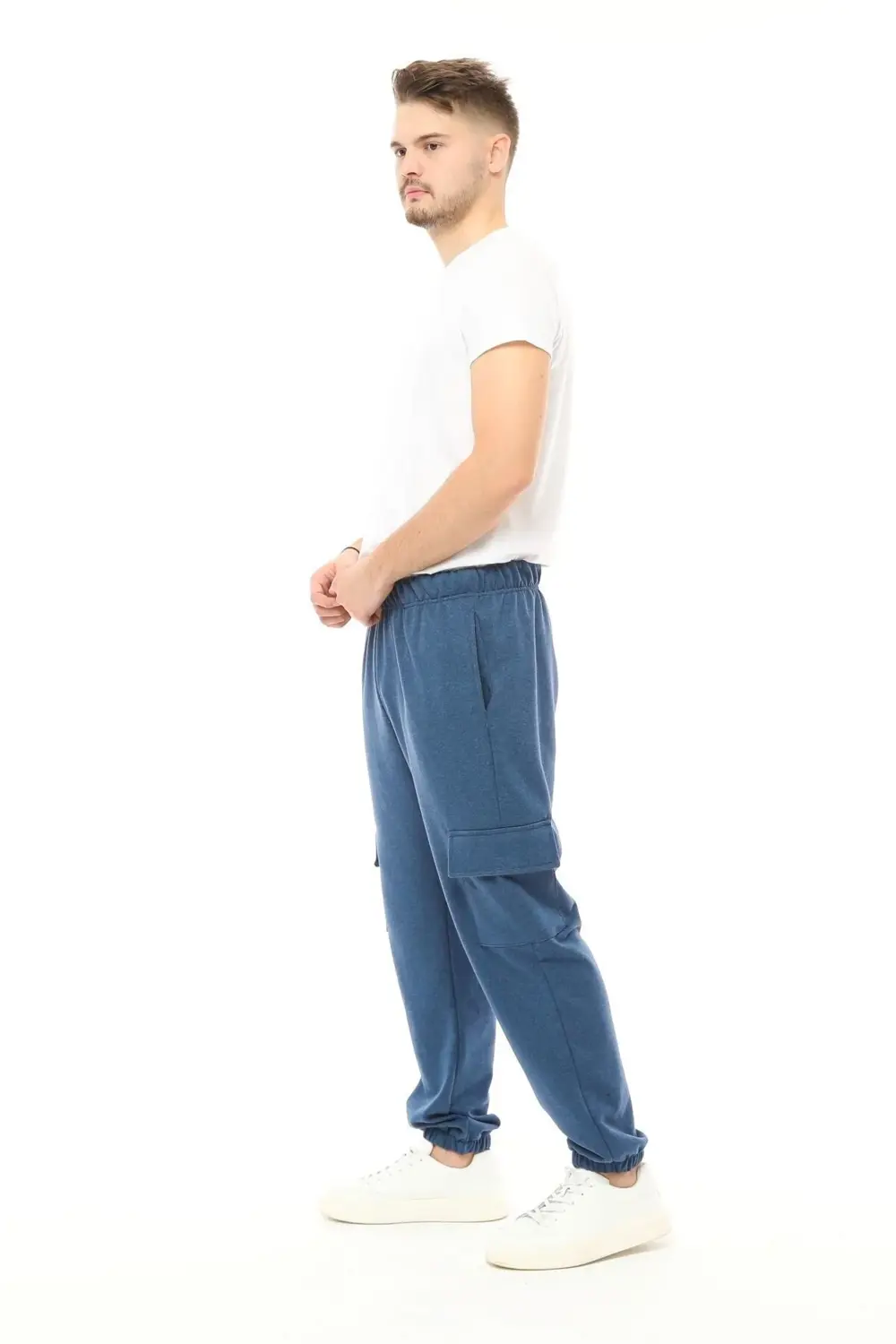 Erkek Kargo Cepli Jogger Eşofman Altı Siyah