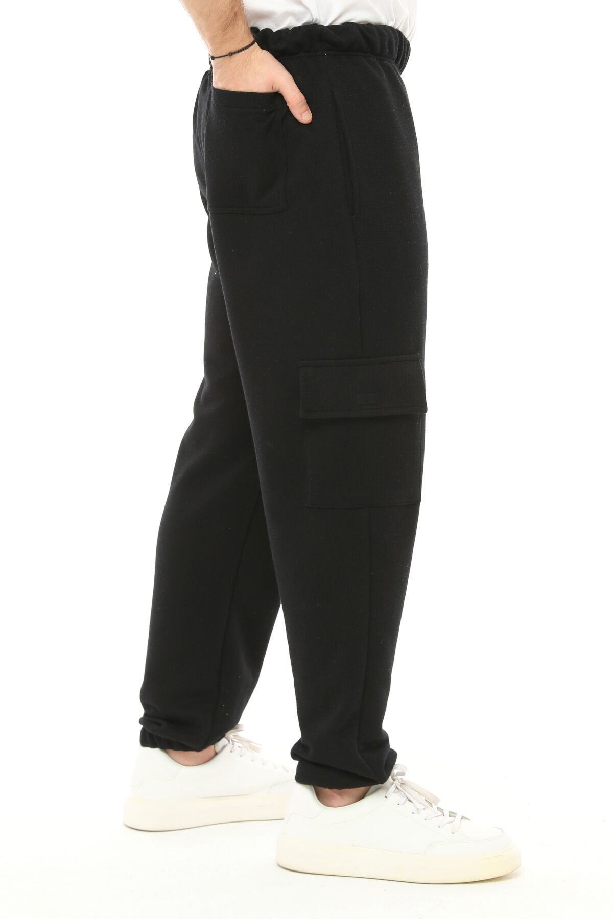 Defys Erkek Kargo Cepli Oversize Jogger Eşofman Altı Siyah