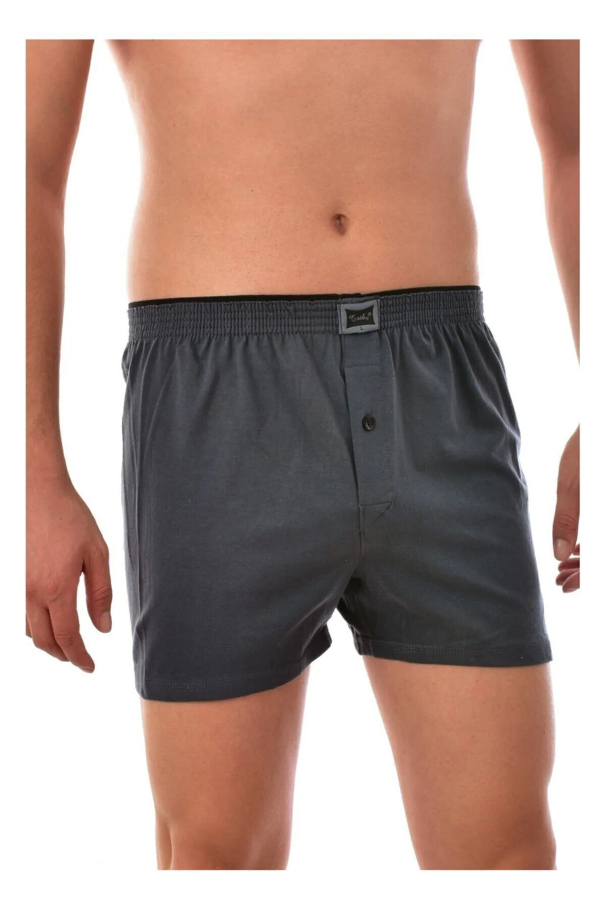 Erkek Karışık Renk Penye Havlu Lastikli Bel Düğmeli Boxer 4'lü Paket