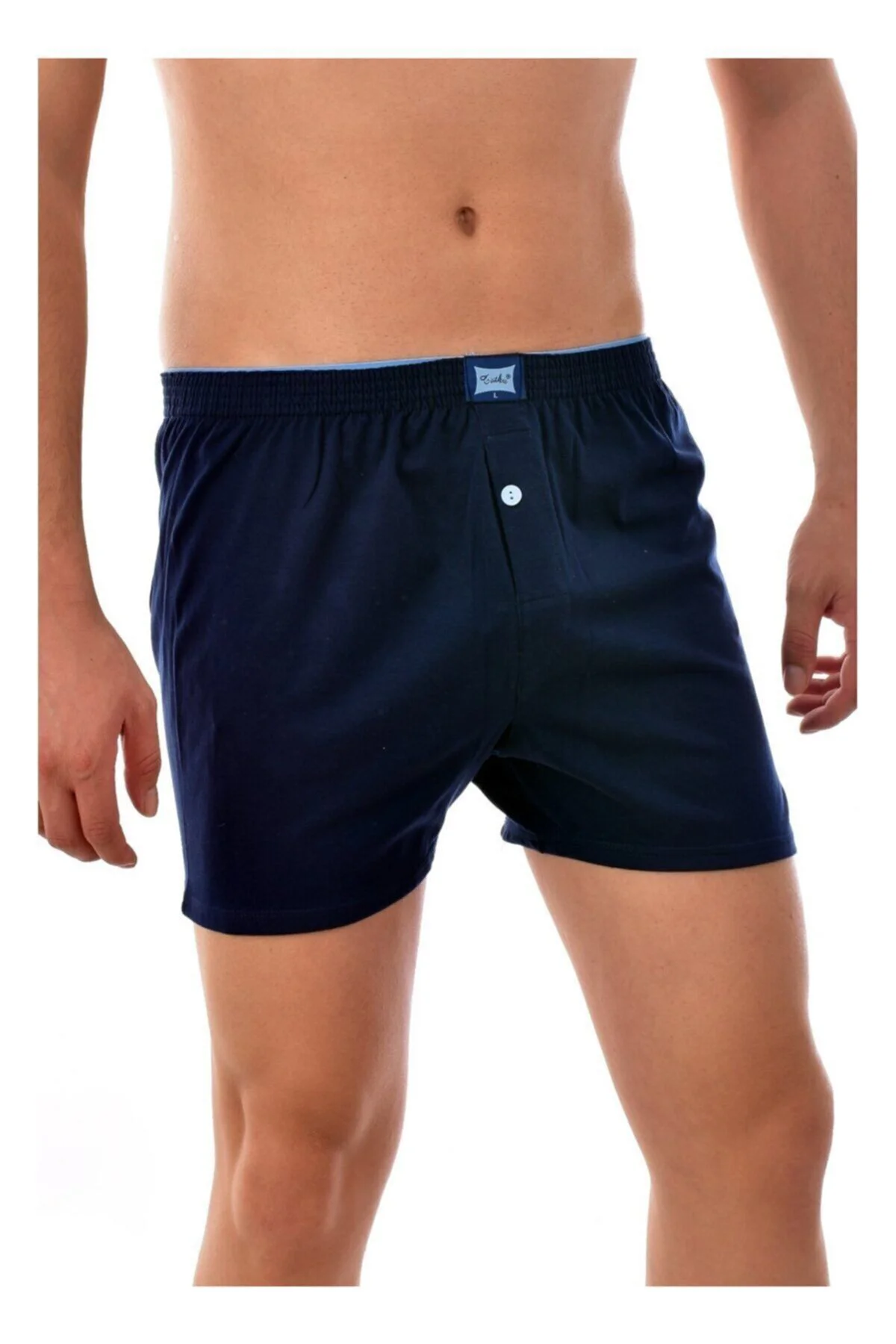 Erkek Karışık Renk Penye Havlu Lastikli Bel Düğmeli Boxer 4'lü Paket