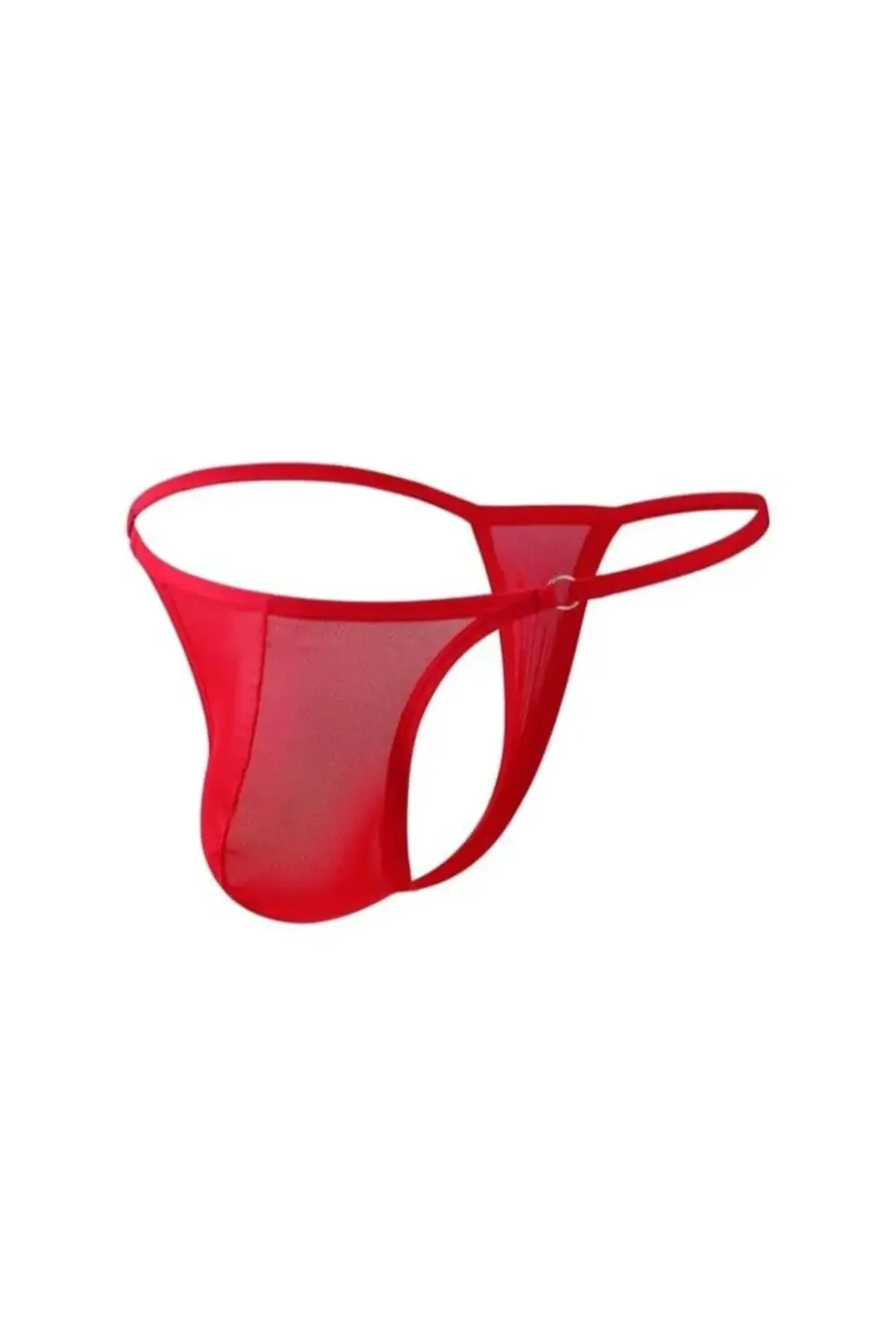 Pilelistore Erkek Kırmızı Transparan Tanga İç Giyim