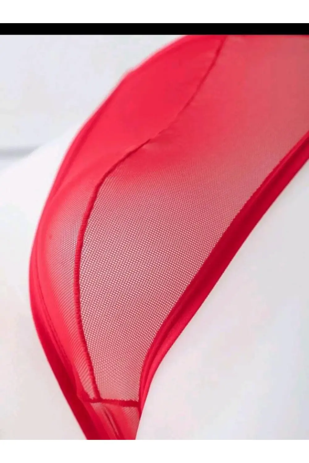 Pilelistore Erkek Kırmızı Transparan Tanga İç Giyim