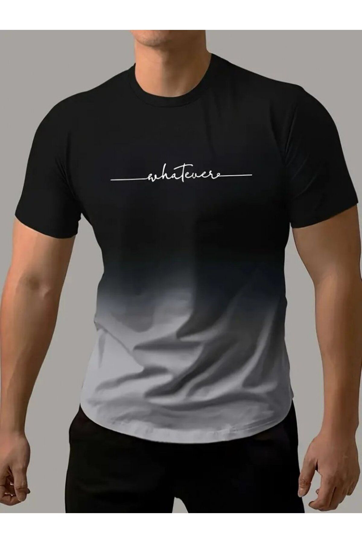 Erkek Kısa Kollu Bisiklet Yaka Baskılı Süprem T-shirt