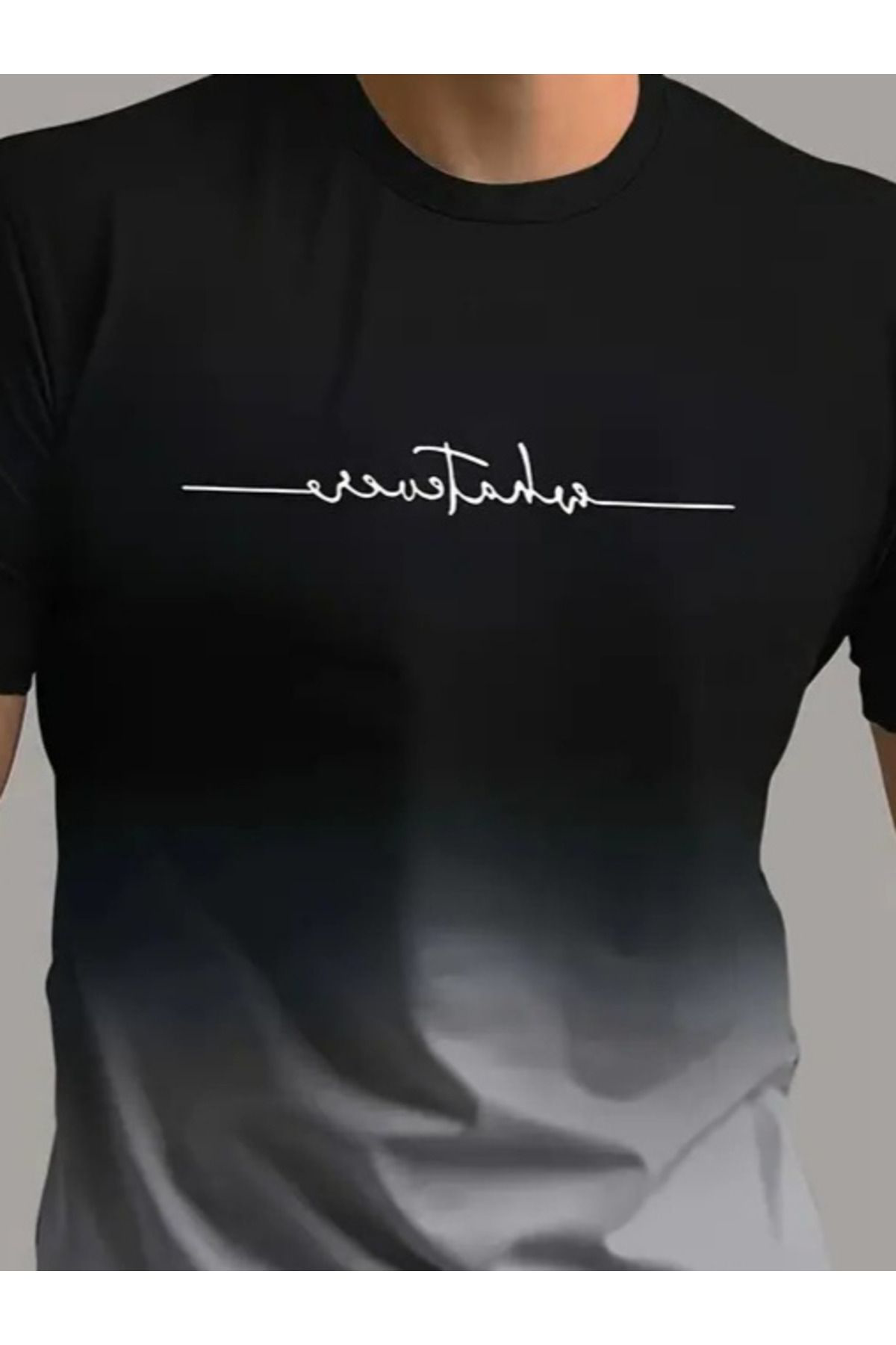 Erkek Kısa Kollu Bisiklet Yaka Baskılı Süprem T-shirt