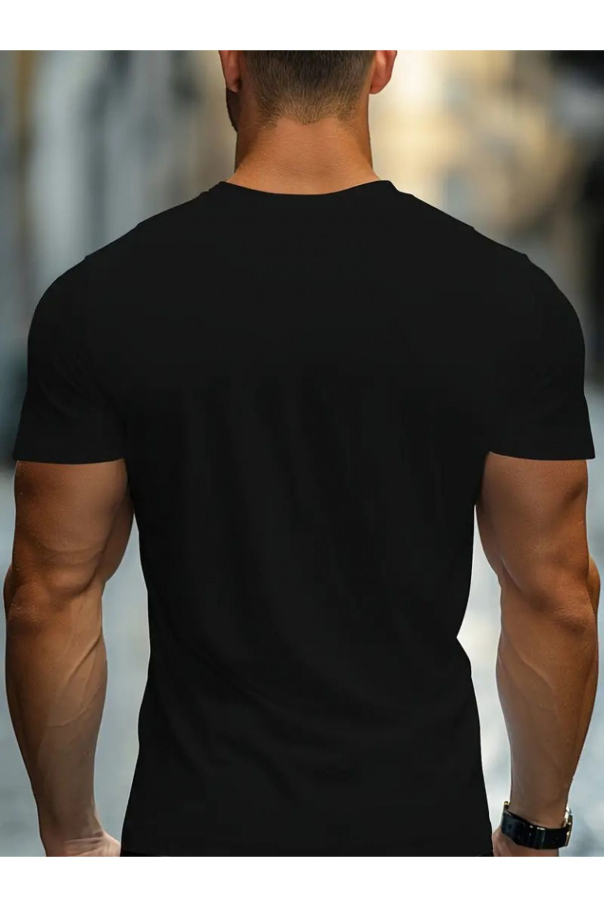 Erkek Kısa Kollu Bisiklet Yaka çok Renkli Viskon Bluz