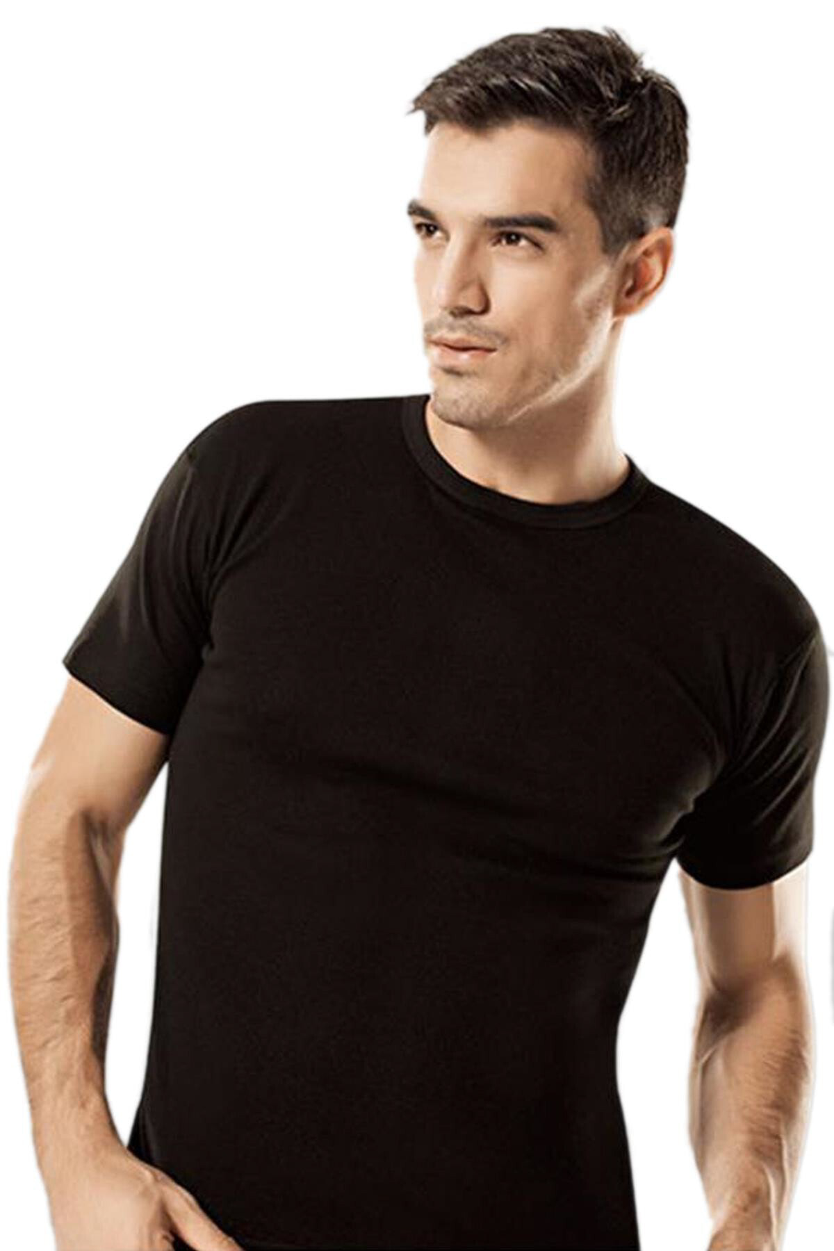 Erkek Kısa Kollu Termal Fanila Siyah