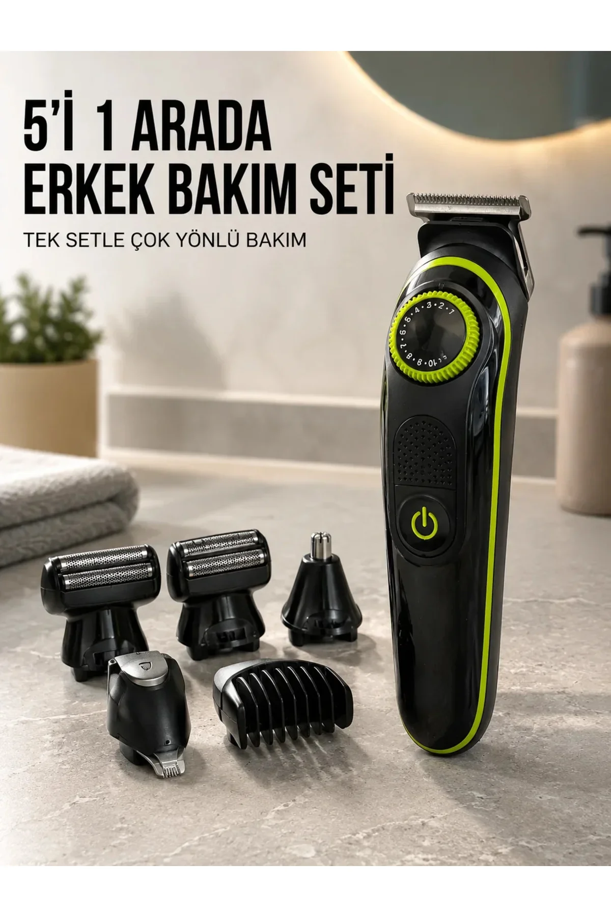 Erkek Kişisel Bakım Seti Çok Amaçlı Sakal Vücut Burun Kulak Tıraş Makinesi