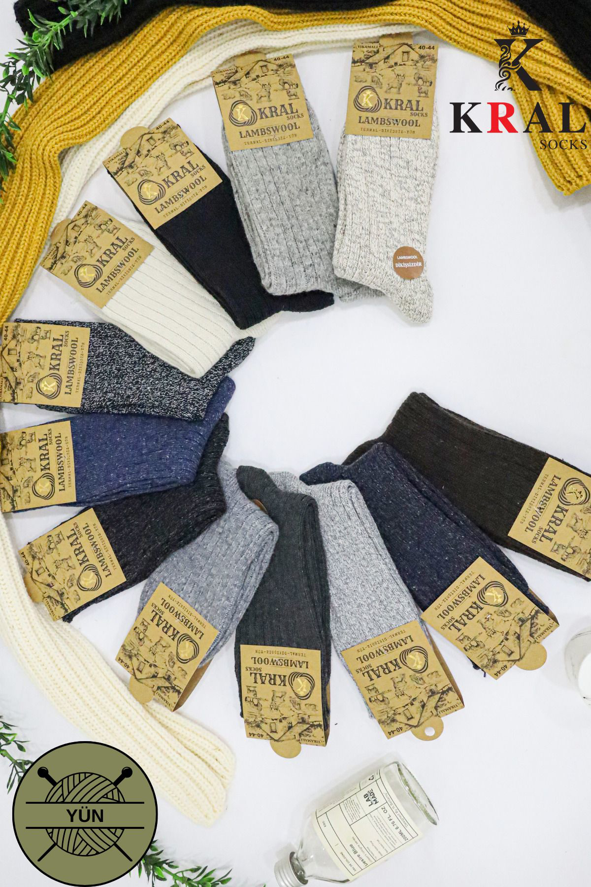 Erkek Kışlık (6 ÇİFT) Lambswool Yün Çorap Termal Etkili EBRULİ