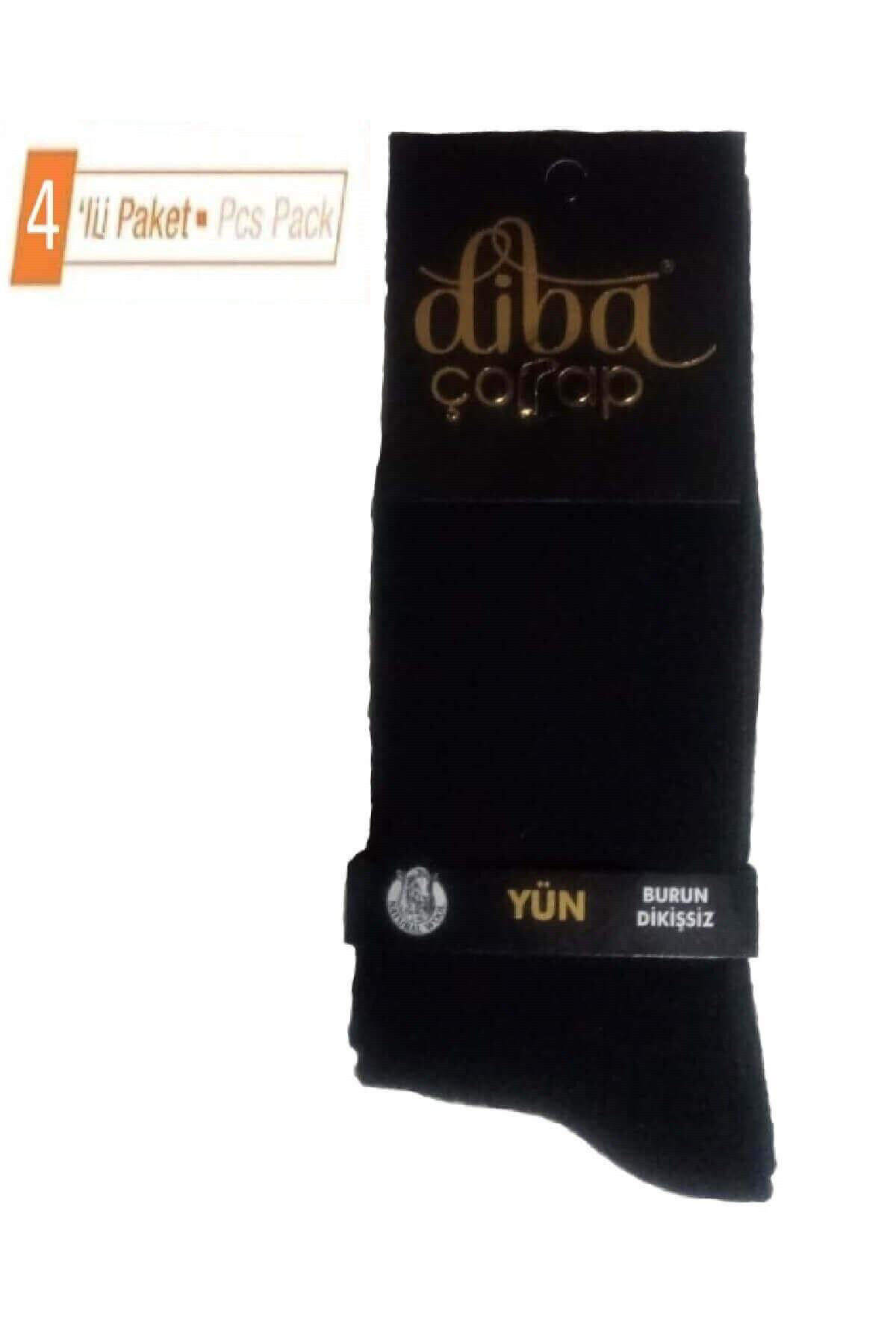 Diba Erkek Kışlık %71 Gerçek Yün 4'Lü Paket Soket Çorap